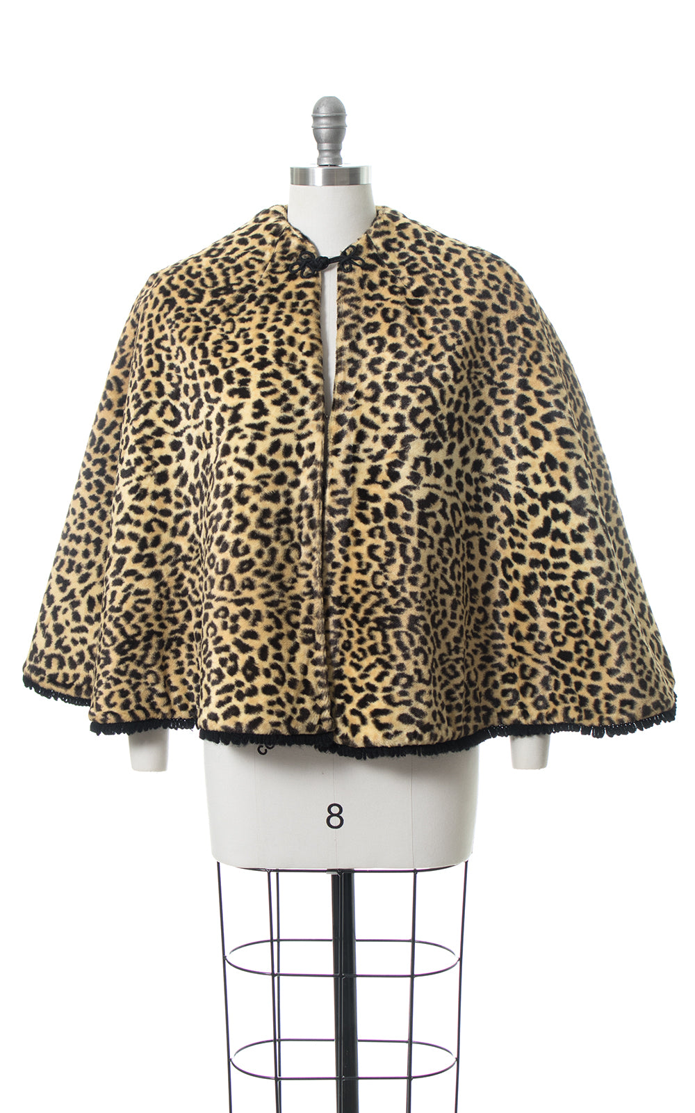 1960s Leopard Print Faux Fur Cape