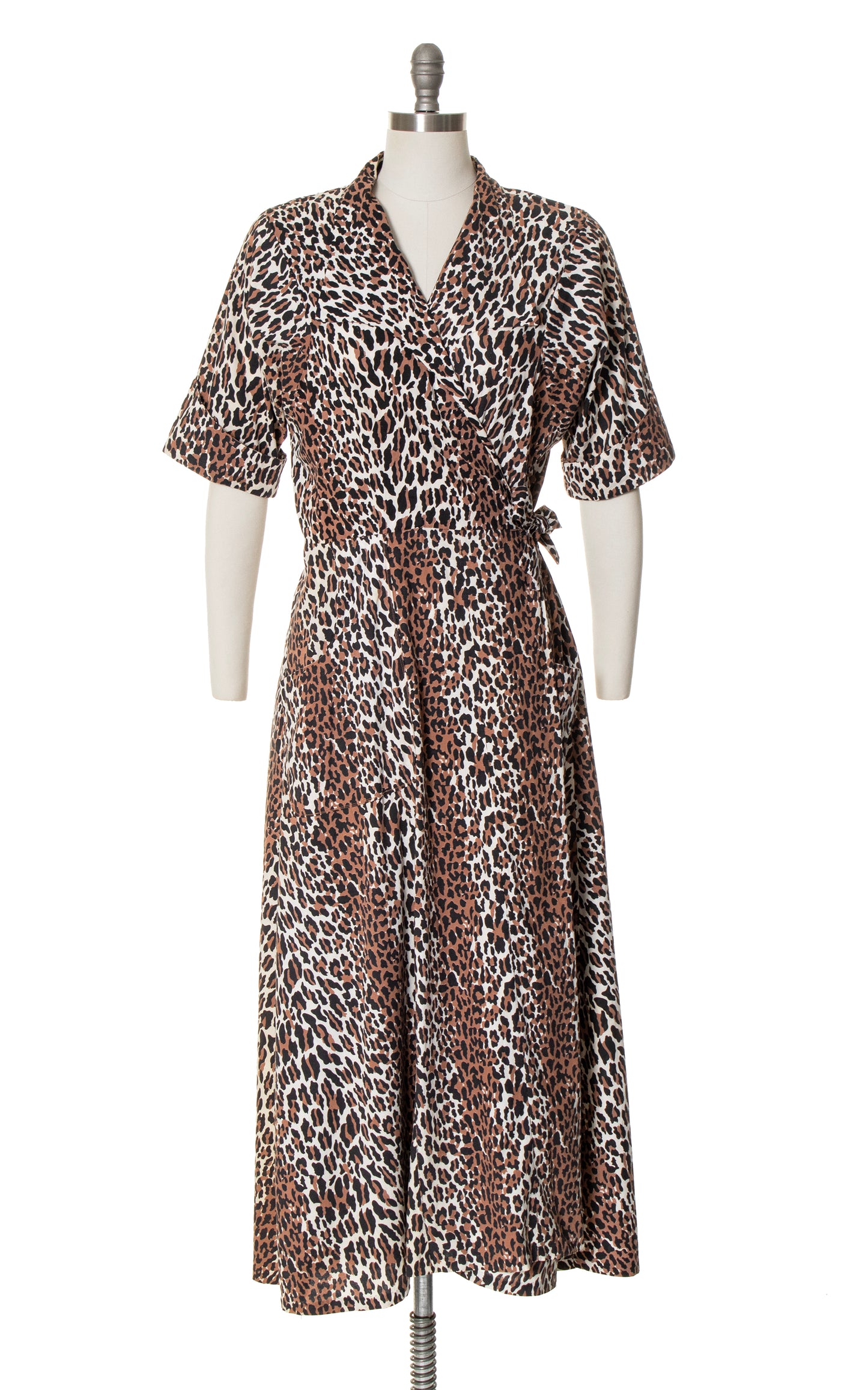 1970s Leopard Print Maxi Wrap Dress | small/medium