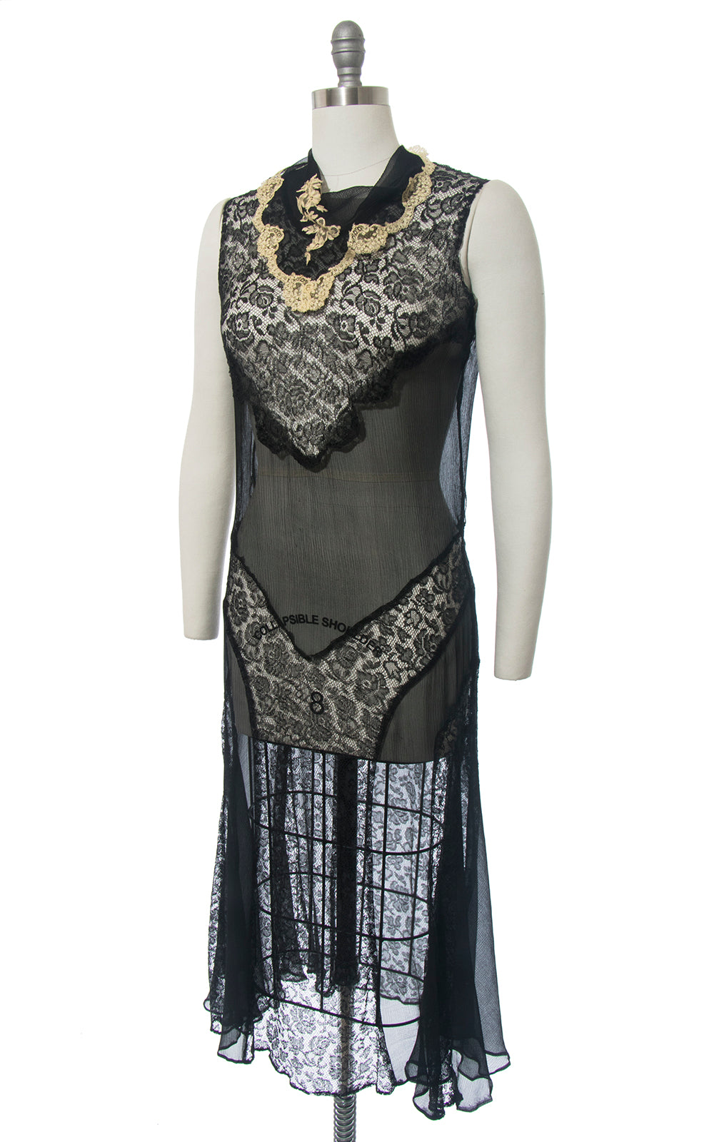 1920s Sheer Silk Chiffon & Lace Dress | x-small – Birthday Life Vintage