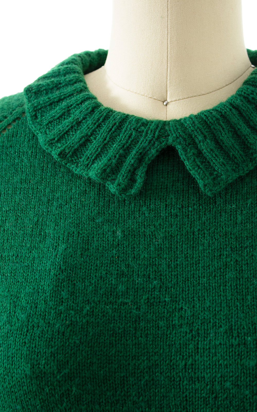 1960s Forest Green Knit Sweater | x-small/small