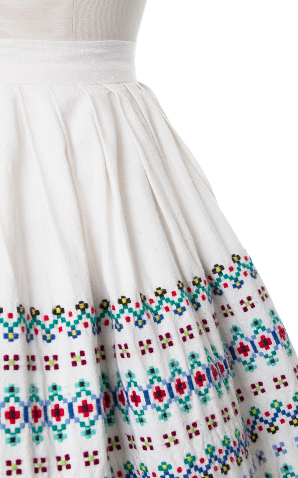 1950s Geometric Woven Skirt | medium