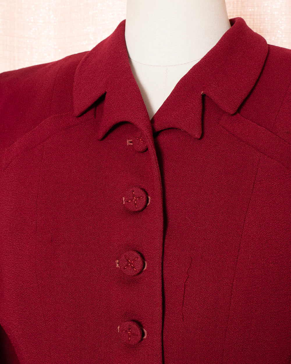 [AS-IS] 1940s Wool Gabardine Skirt Suit | medium