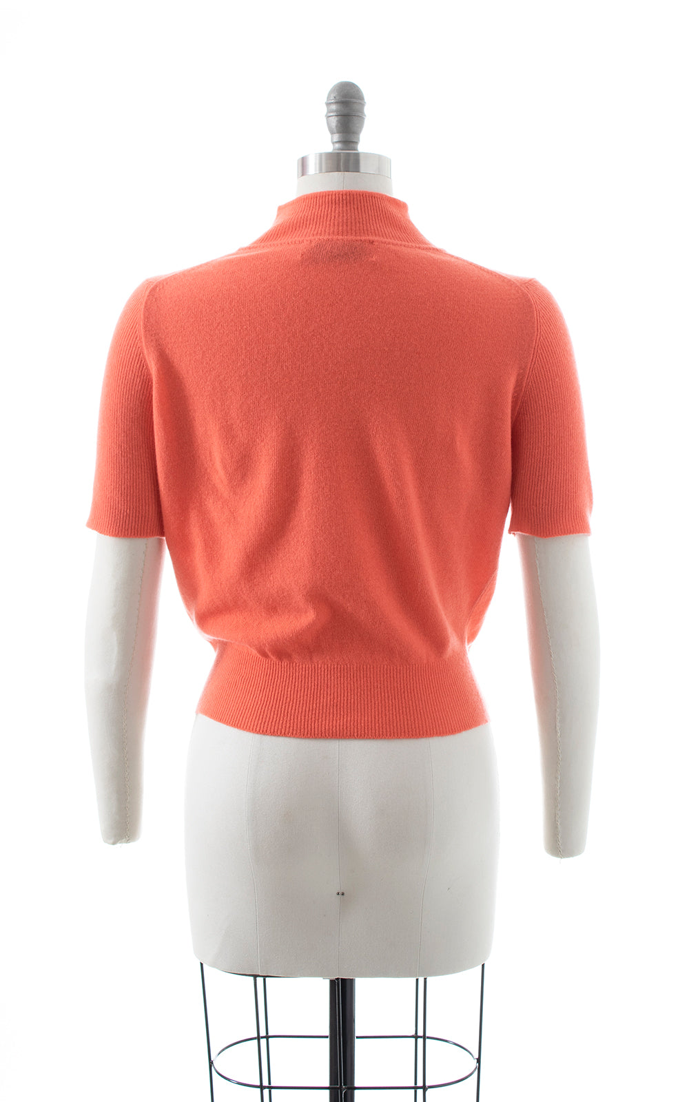 1950s Coral Cashmere Sweater Top | small/medium