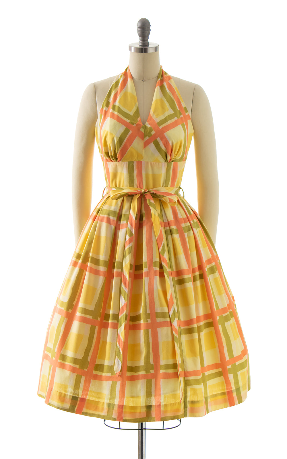 1950s 1960s Catalina Plaid Halter Sundress BirthdayLifeVintage