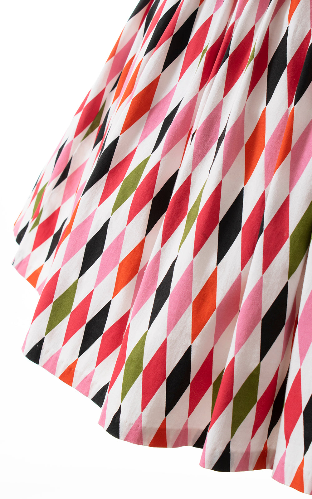 Modern PIN UP GIRL 1950s Style Harlequin Skirt with Pockets | small
