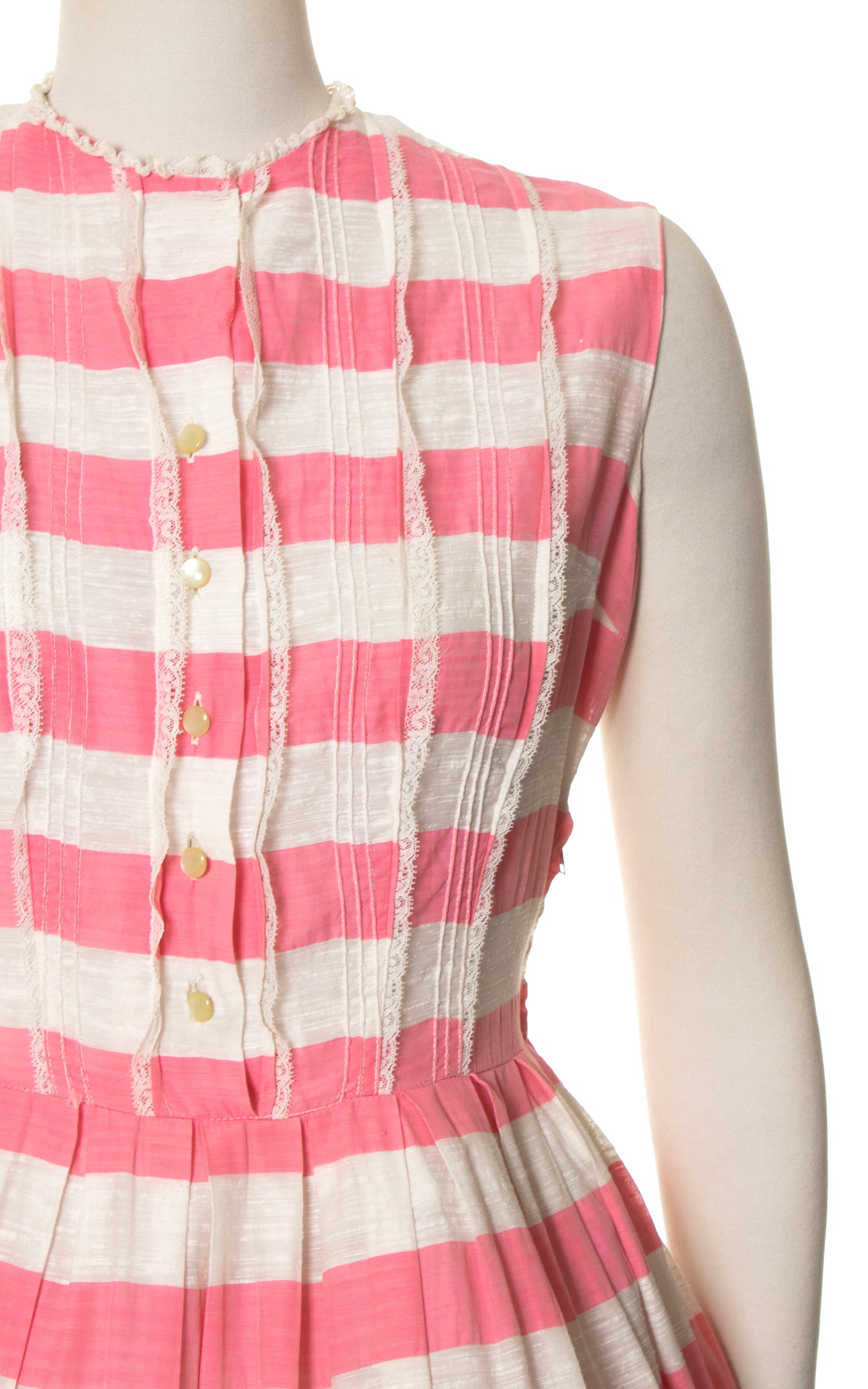 1950s Pink Striped Shirtwaist Sundress | medium