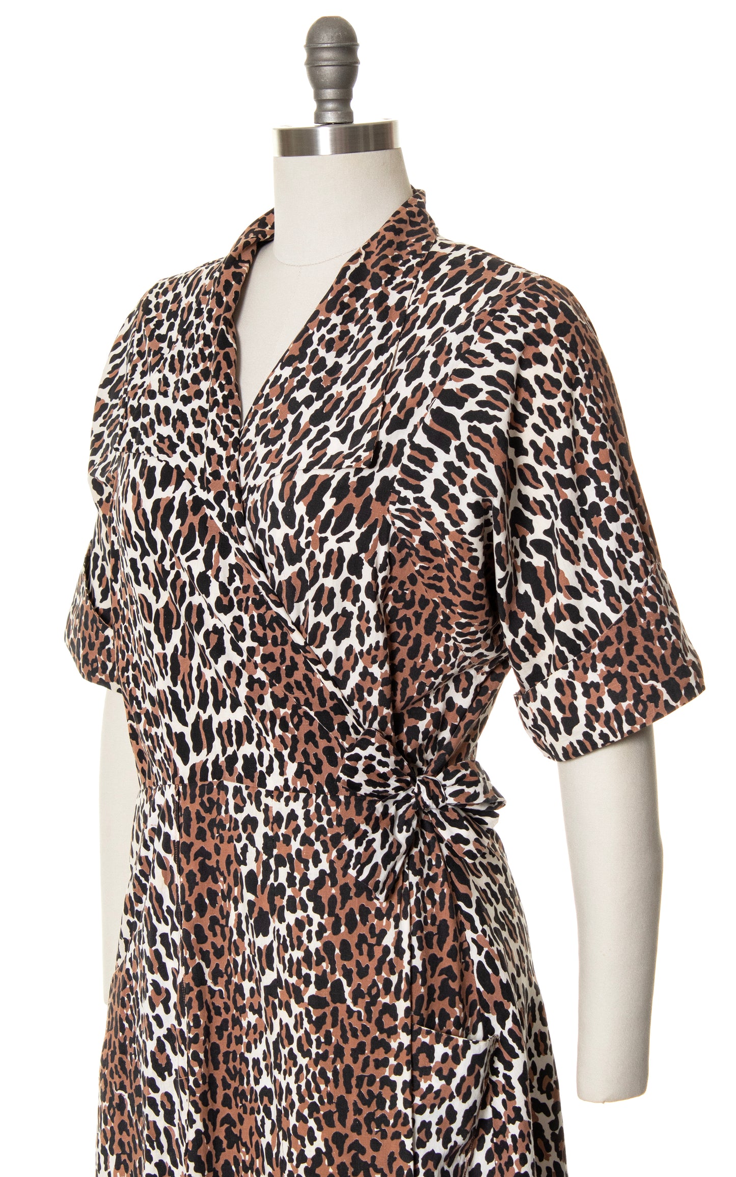 1970s Leopard Print Maxi Wrap Dress | small/medium