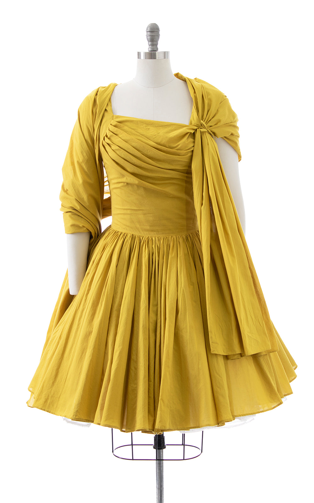 Modern 1950s Style Chartreuse Sundress with Wrap | medium