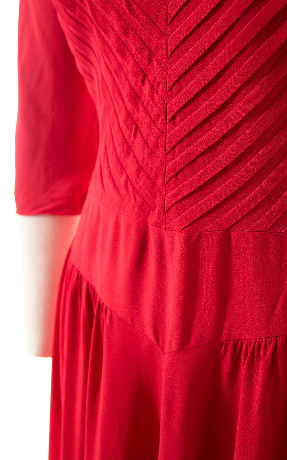 1940s Red Rayon Dress | medium