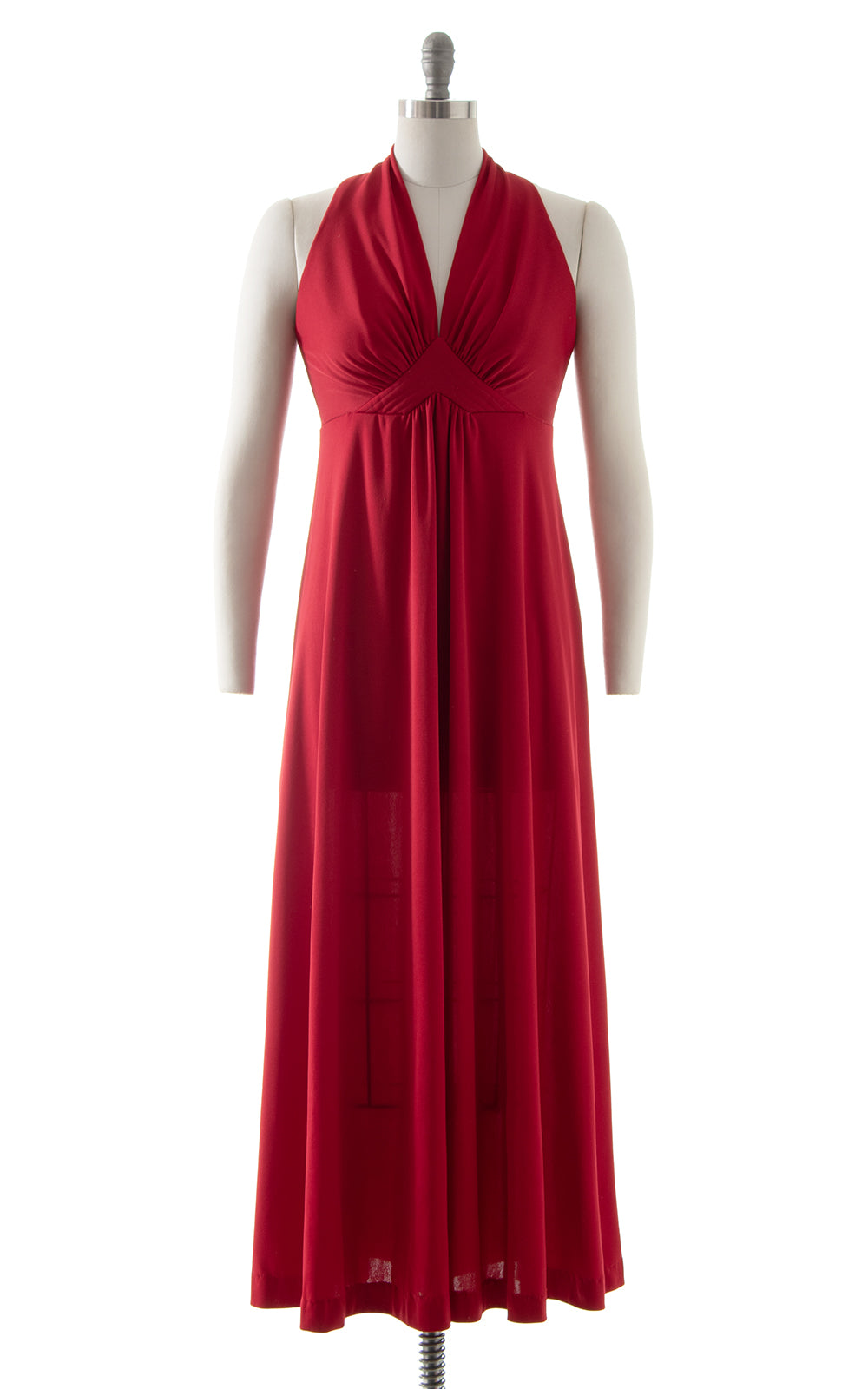 1970s Cabernet Red Maxi Dress BirthdayLifeVintage