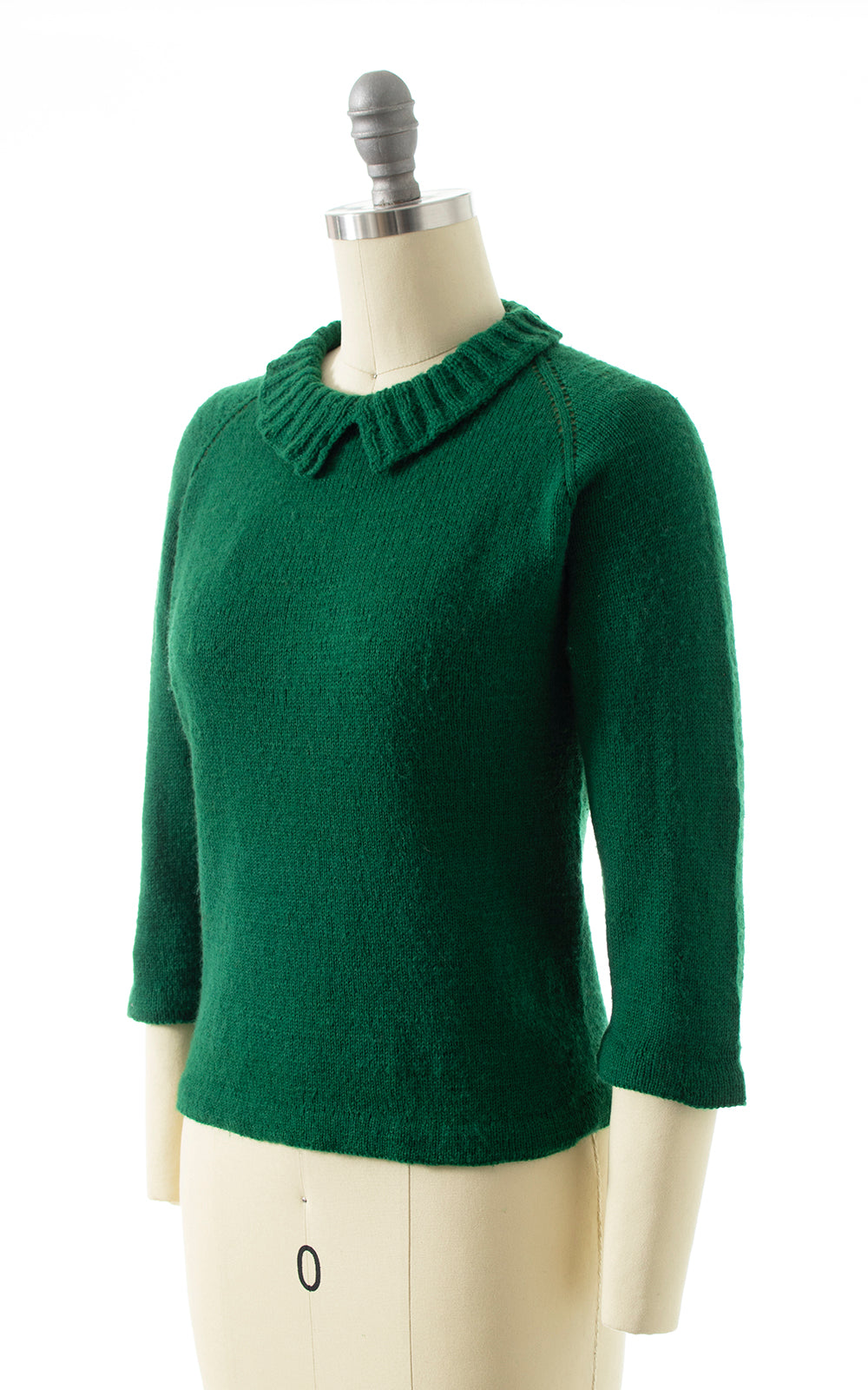 1960s Forest Green Knit Sweater | x-small/small