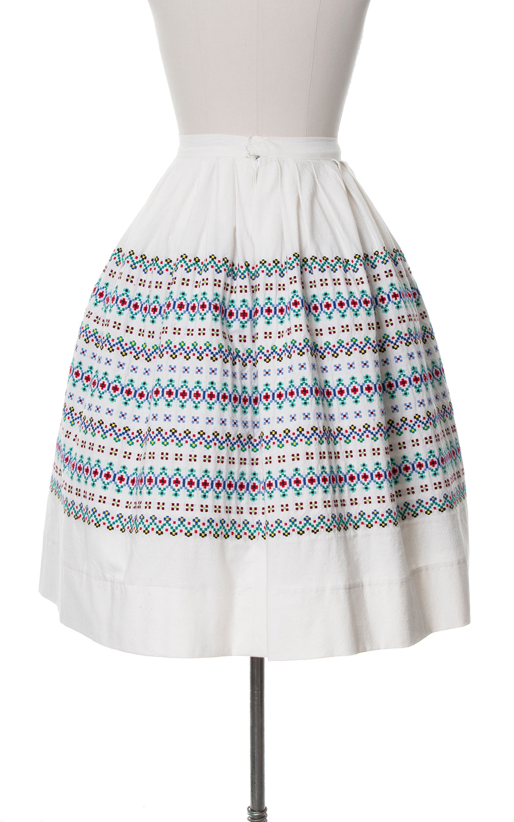 1950s Geometric Woven Skirt | medium
