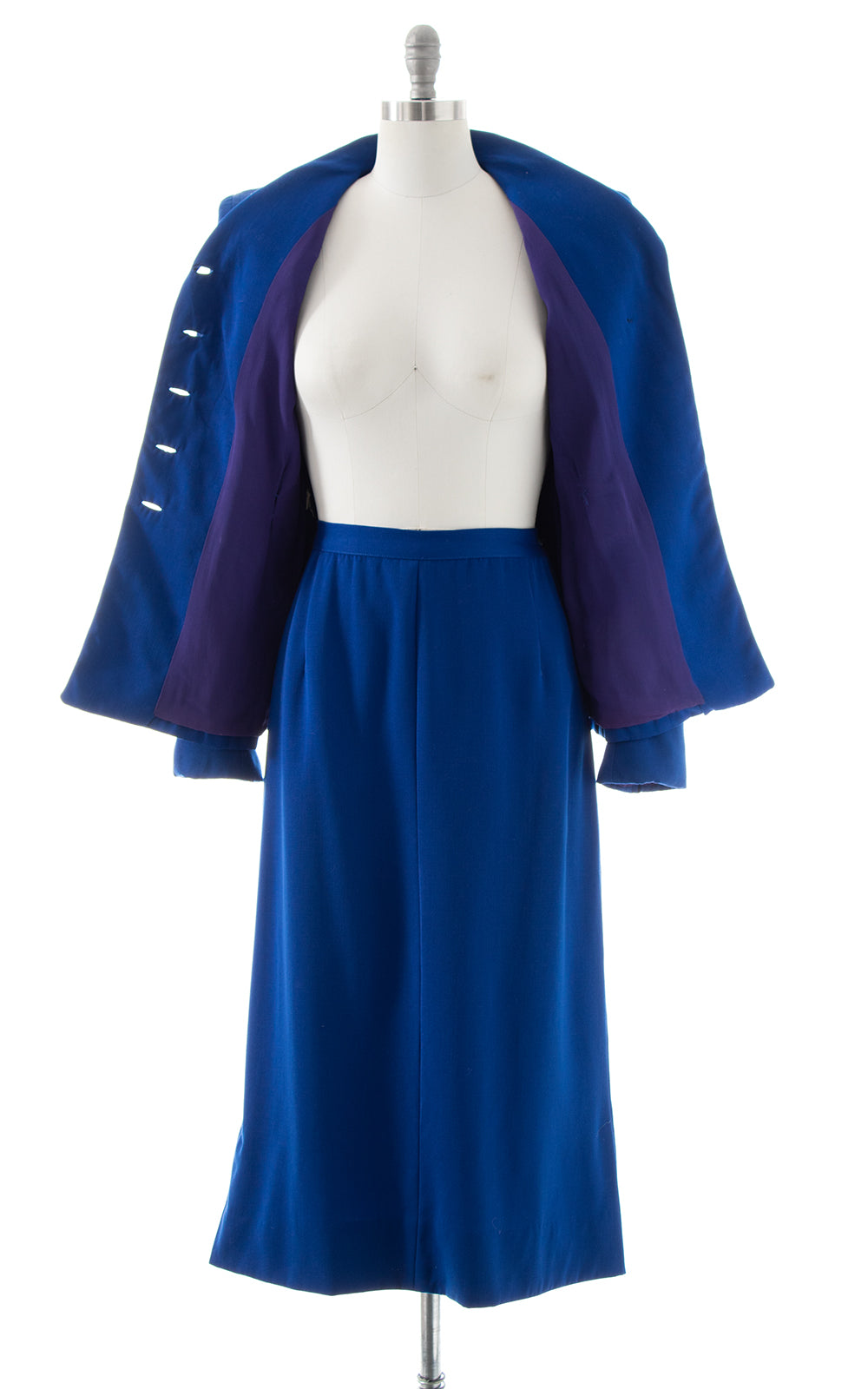 1940s Royal Blue Wool Skirt Suit | medium