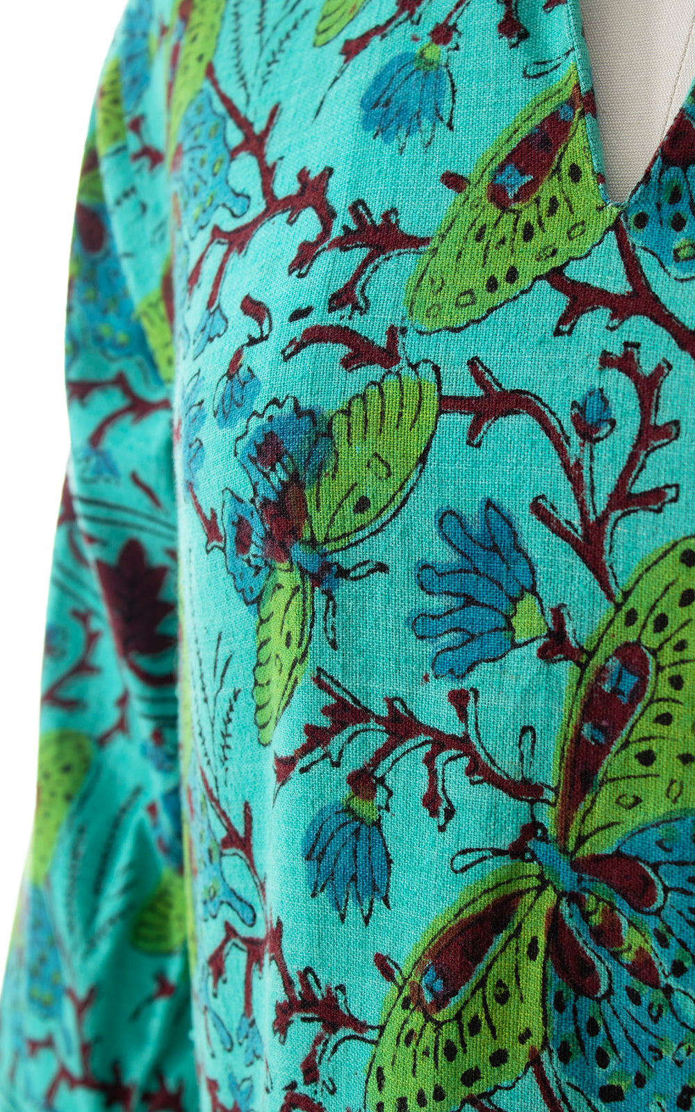 1970s Moth Print Cotton Shift Dress | small