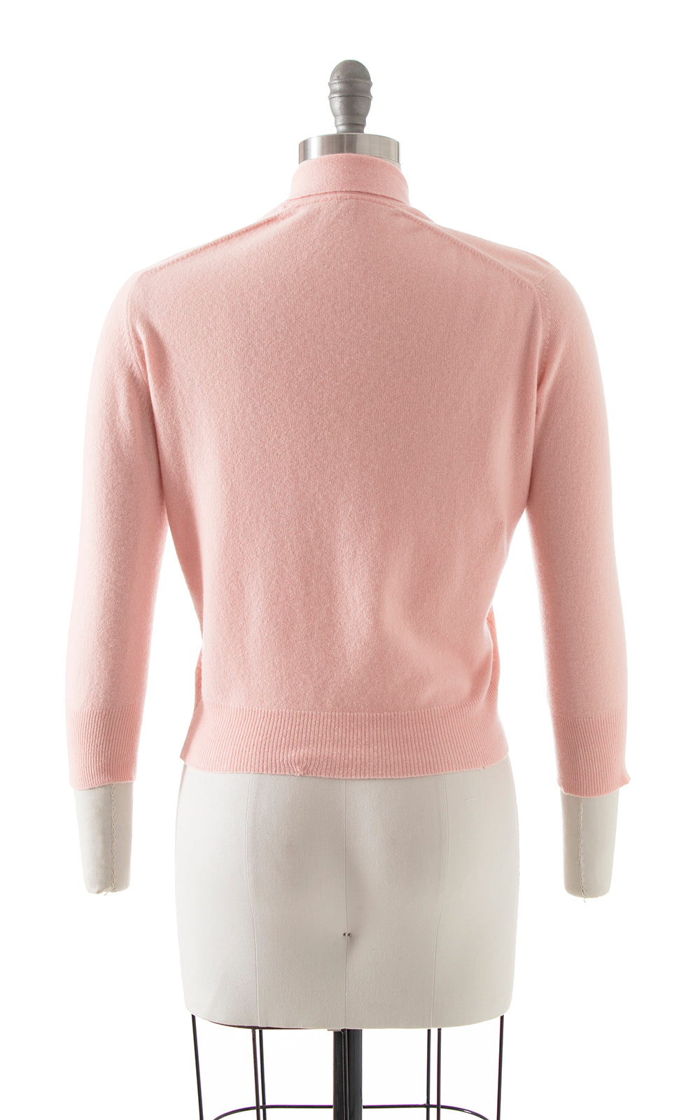 Vintage 1950s 50s Cashmere Blend Knit Light Pink Pullover Sweater Top Birthday Life Vintage