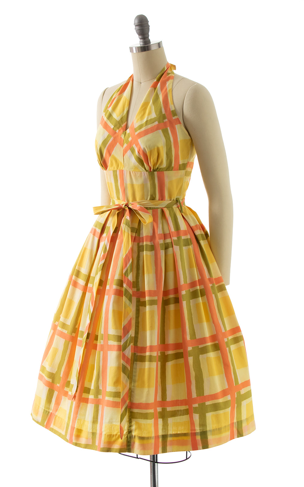 1950s 1960s Catalina Plaid Halter Sundress BirthdayLifeVintage