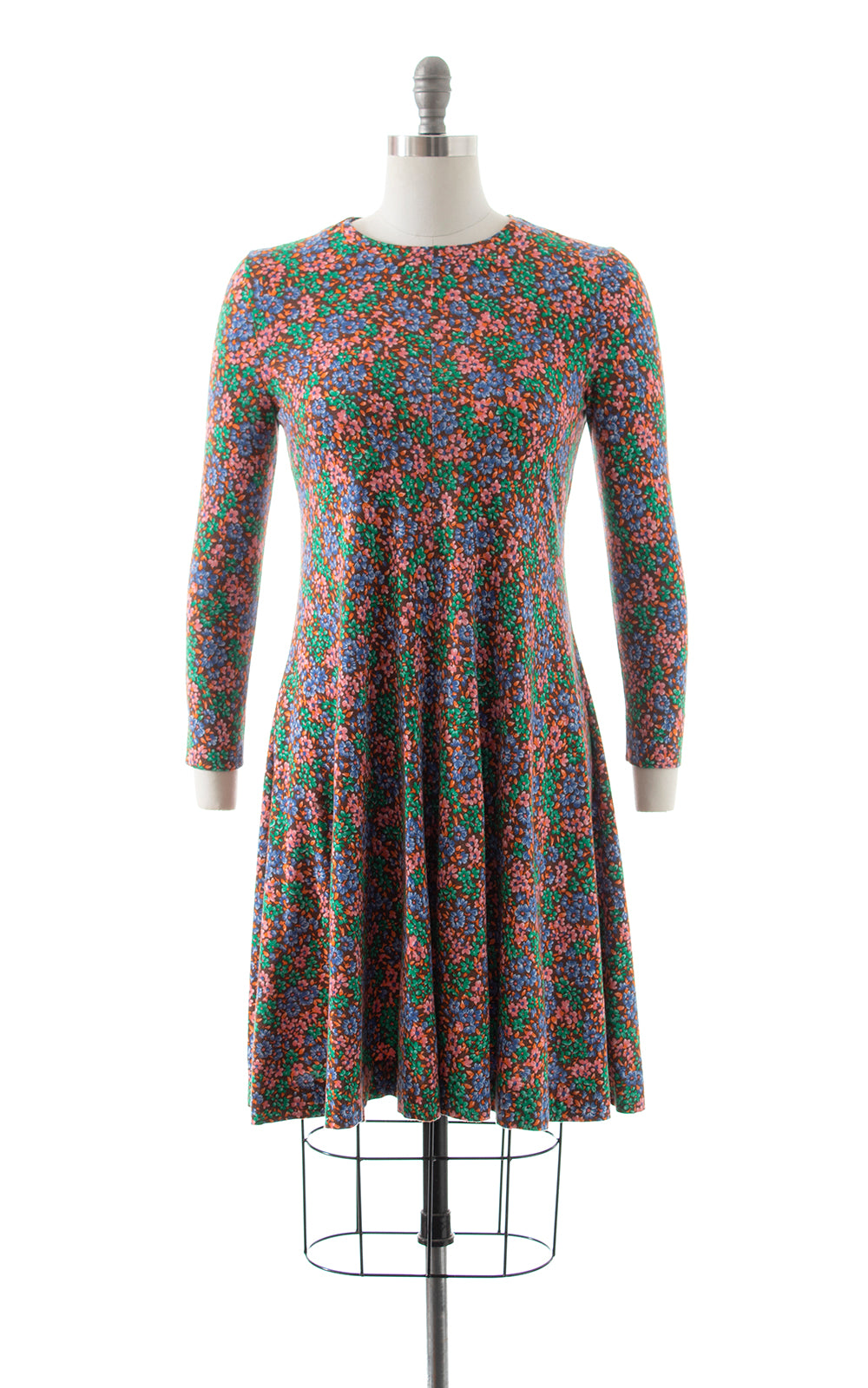 1970s DIANE VON FURSTENBERG Floral Jersey Dress | x-small/small
