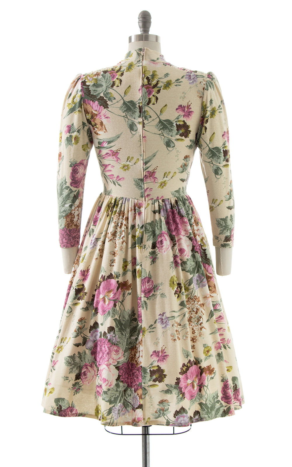 1980s 1990s Floral Cotton Jersey Dress with Pockets | small
