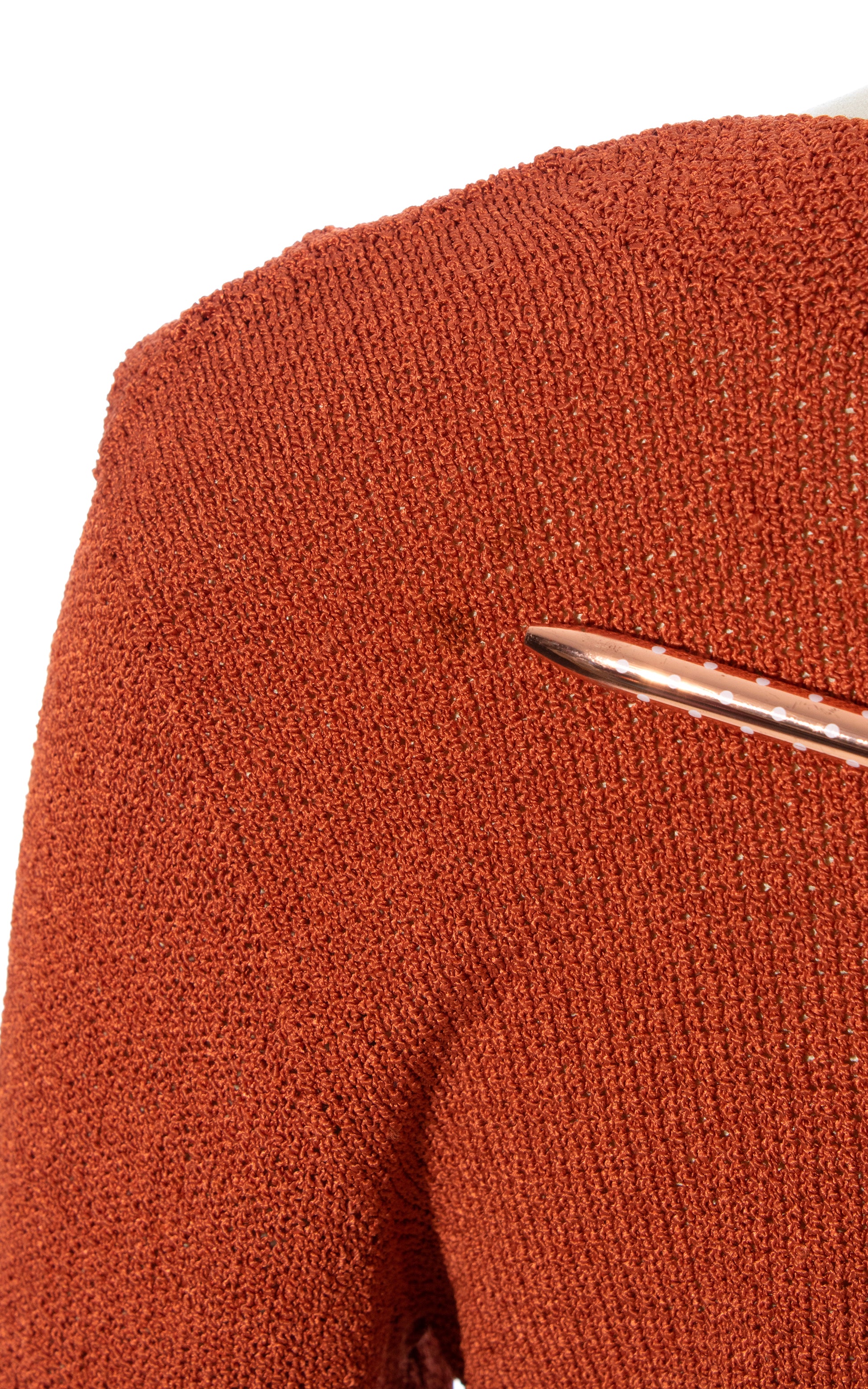 Vintage 30s 1930s Rust Orange Knit Rayon Sweater Top BirthdayLifeVintage