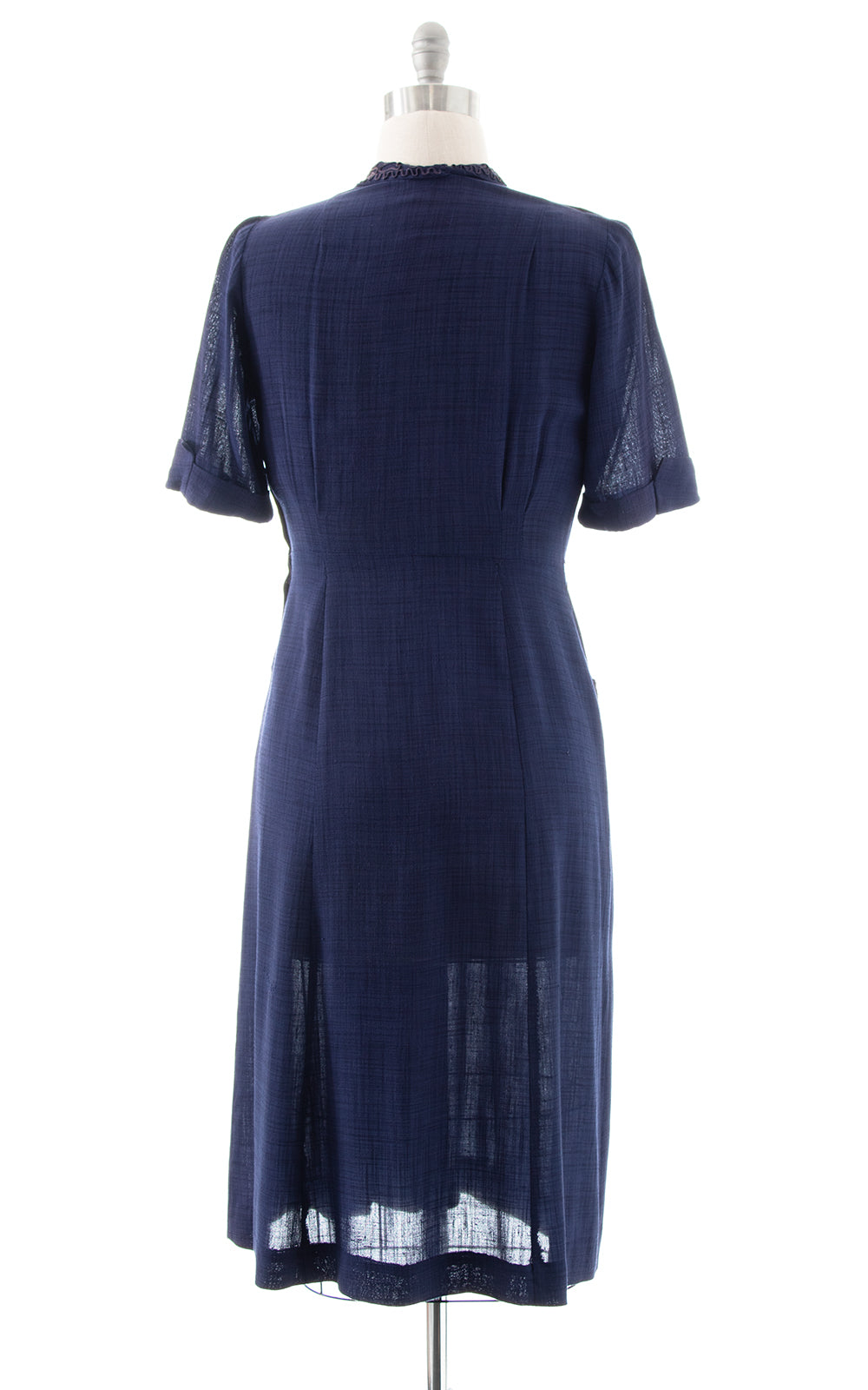 1950s Soutache Rhinestone Linen Shirt Dress | medium/large