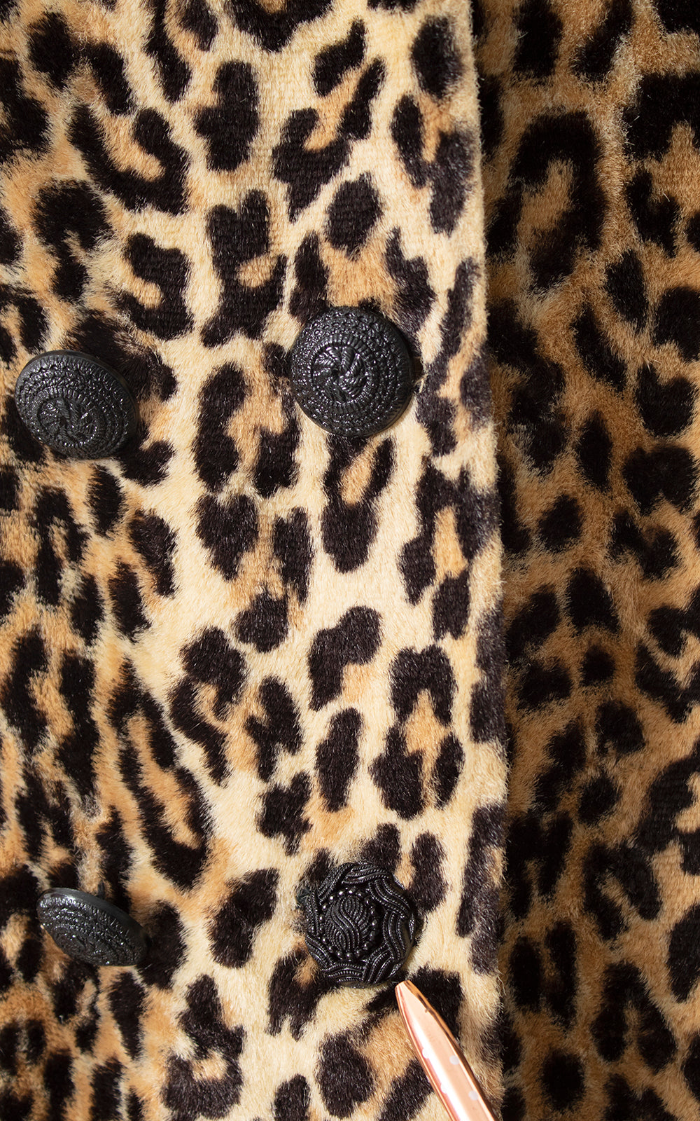 1960s Leopard Print Faux Fur Coat | large