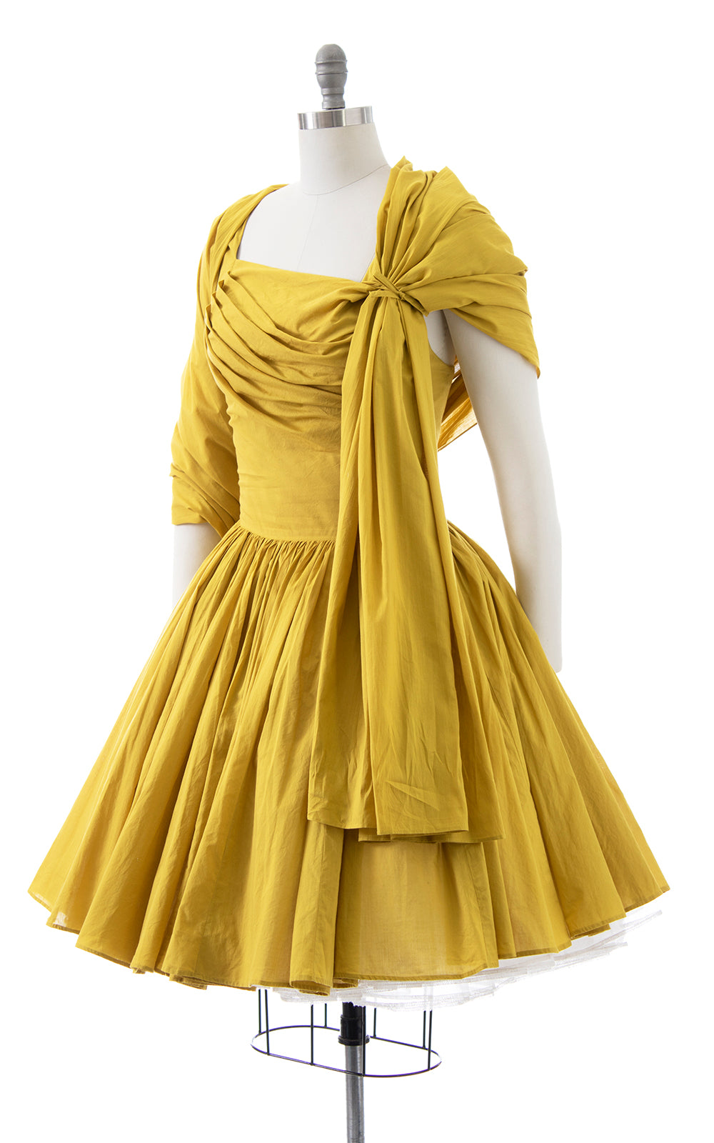 Modern 1950s Style Chartreuse Sundress with Wrap | medium