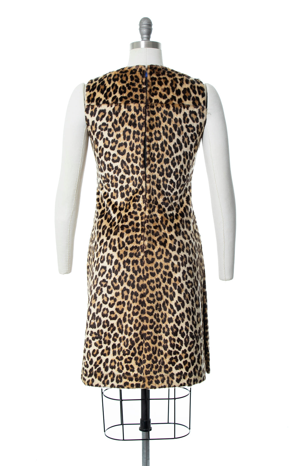 Vintage 1960s 60s 1970s 70s Leopard Print Faux Fur Dress Birthday Life Vintage
