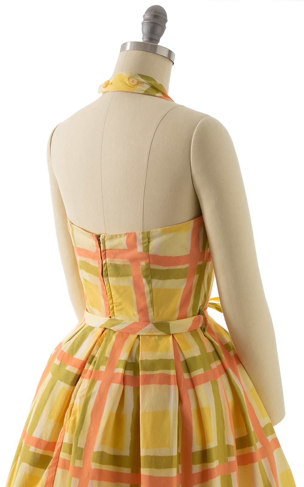 1950s 1960s Catalina Plaid Halter Sundress BirthdayLifeVintage