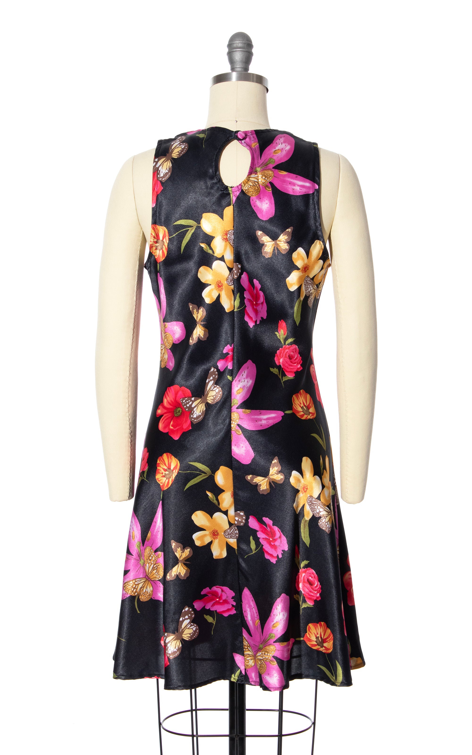 Sateen butterfly print outlet fit and flare dress