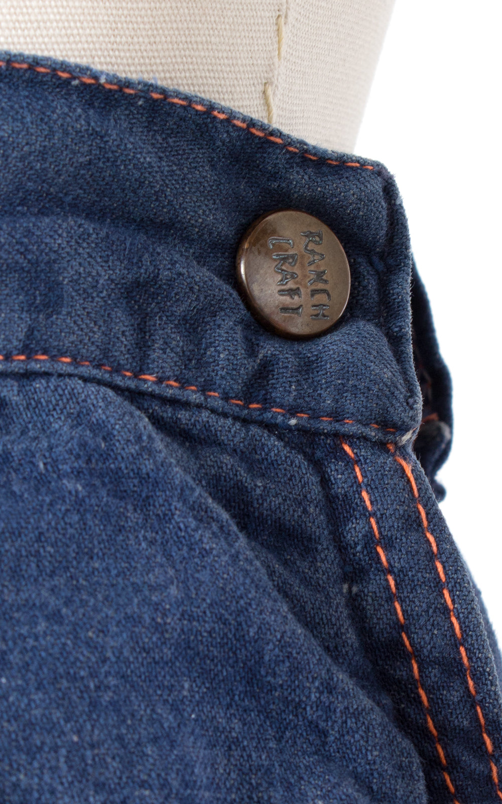 1940s Side Zipper High Waist Blue Denim Jeans | medium