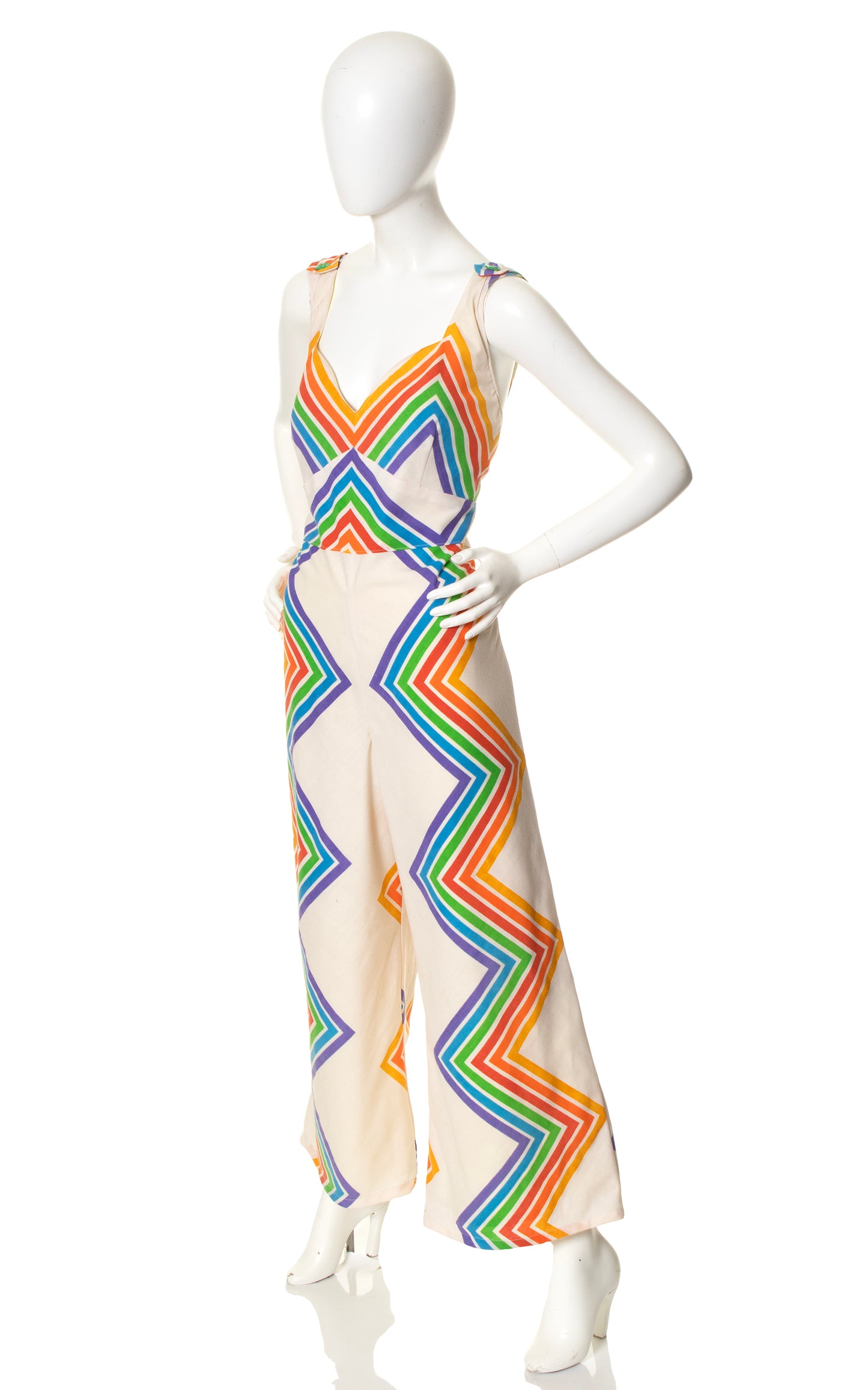 1970s Style Rainbow Overalls Jumpsuit | medium/large