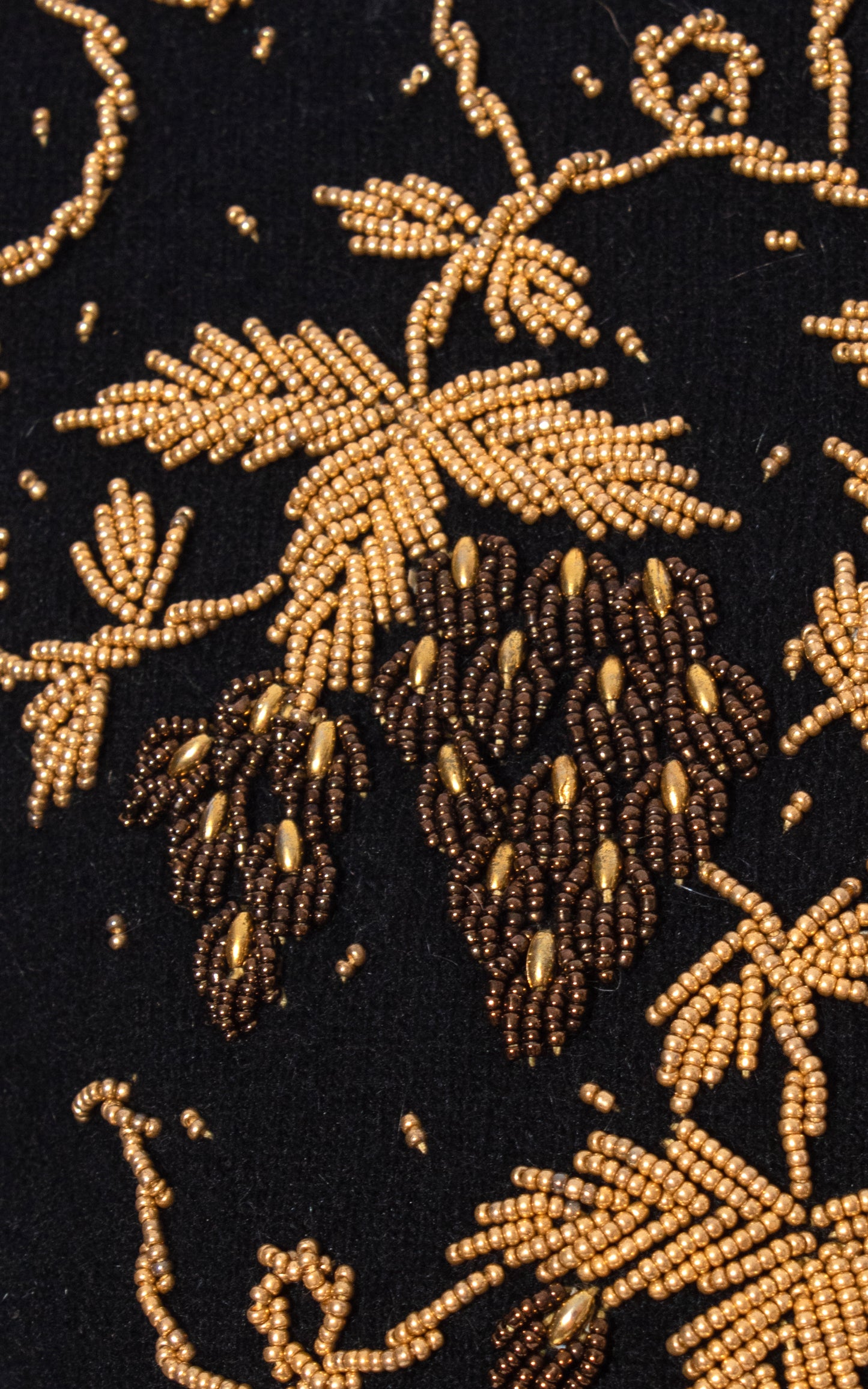 Vintage 60s 1960s Grapes Novelty Print Beaded Knit Black Wool Cardigan BirthdayLifeVintage