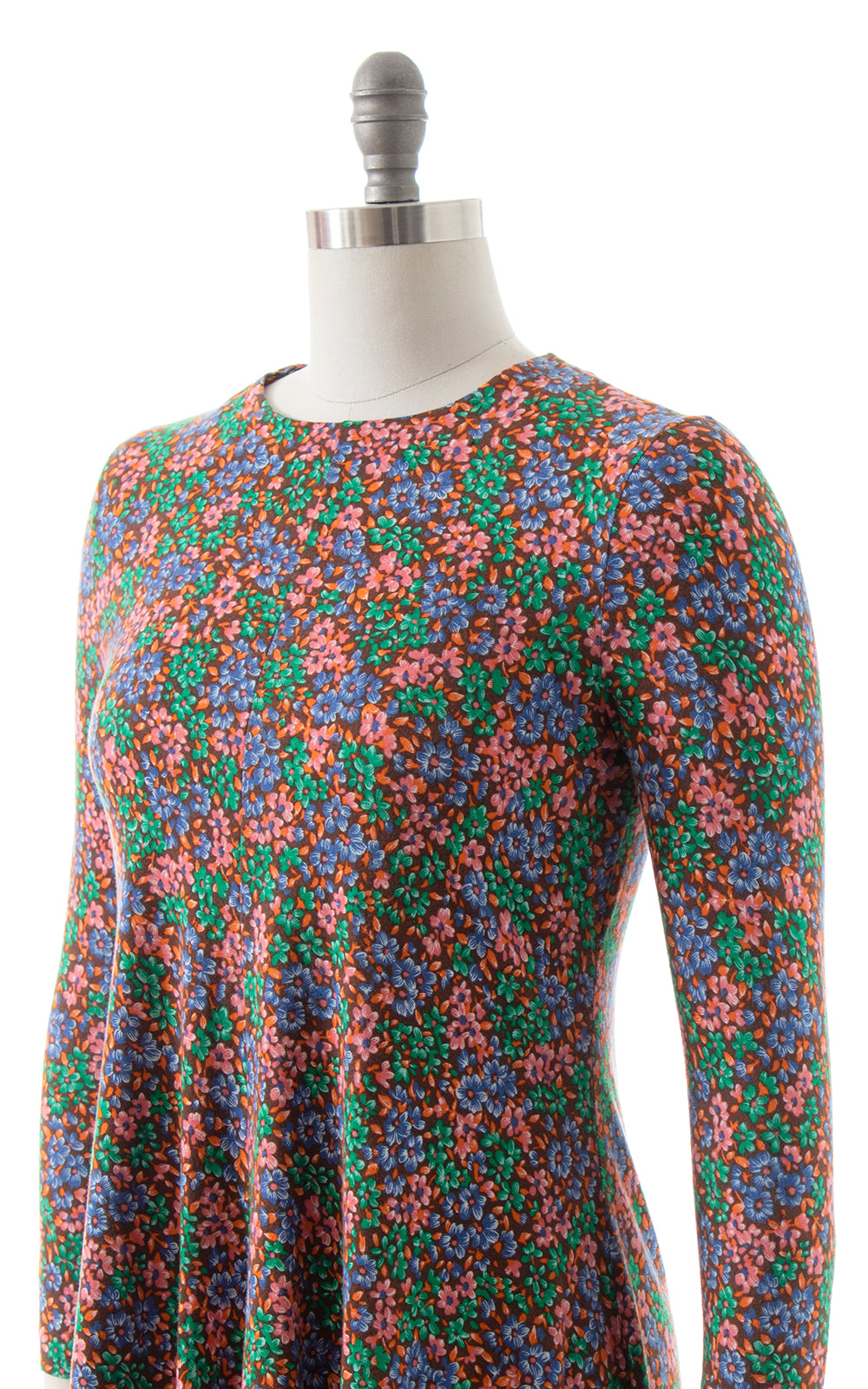 1970s DIANE VON FURSTENBERG Floral Jersey Dress | x-small/small