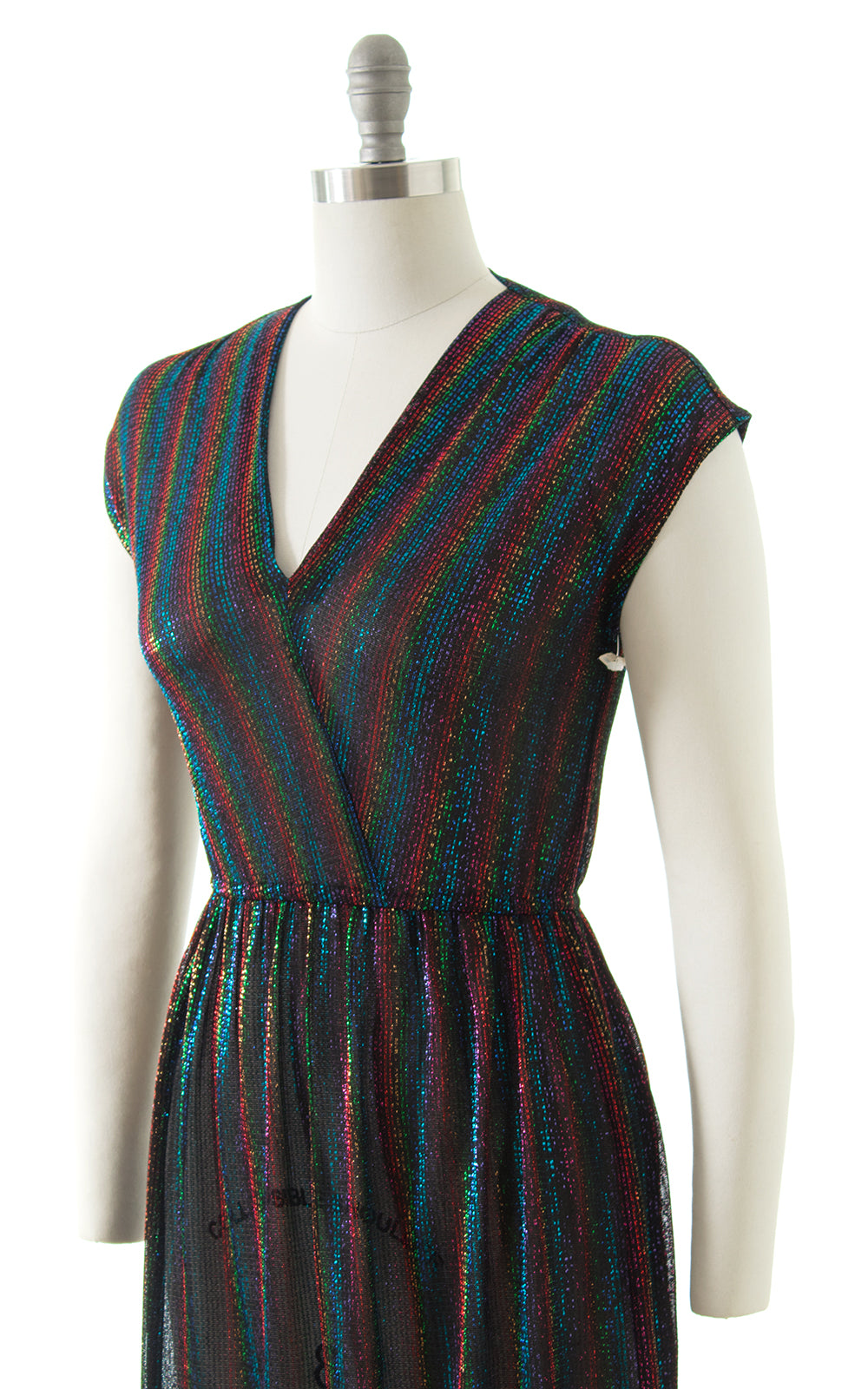 1970s Deadstock Metallic Rainbow Dress BirthdayLifeVintage