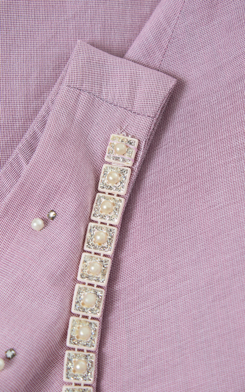 1950s Beaded Rhinestone Lavender Dress Set | x-small