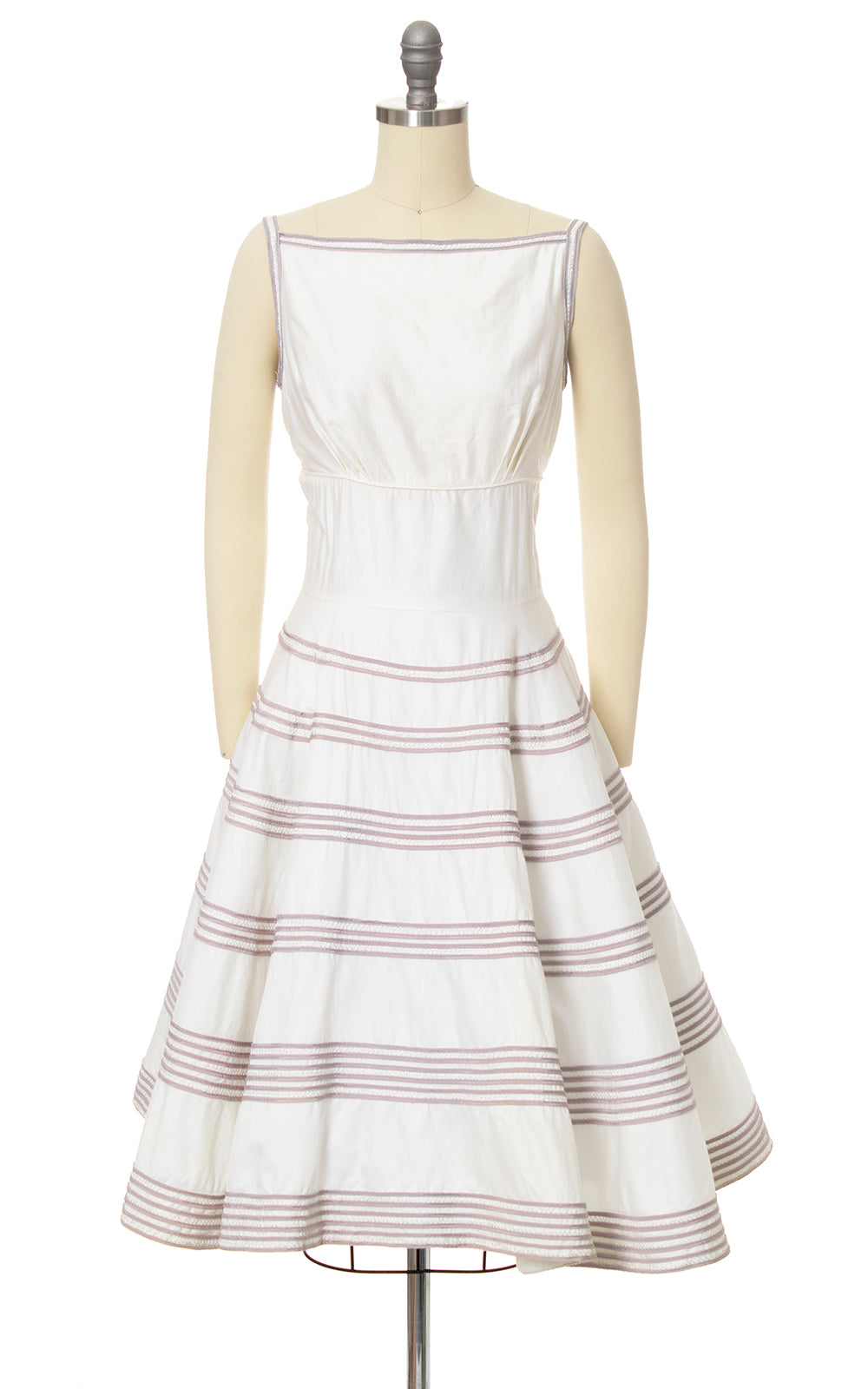 1950s Striped Trim Cotton Sundress | small/medium