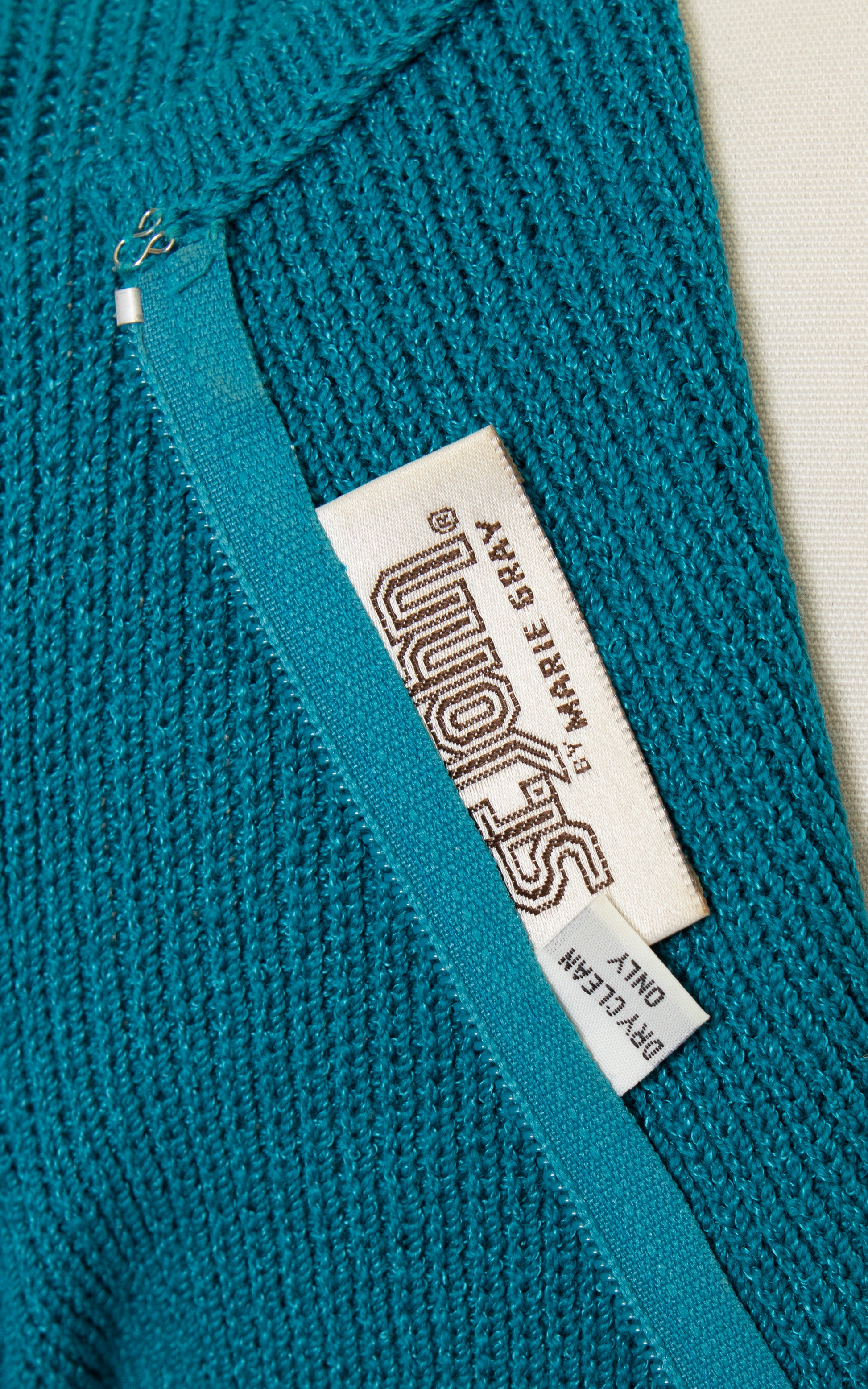 1980s ST. JOHN Teal Knit Wool Sweater Dress | x-small/small 1980s ST. JOHN Teal Knit Wool Sweater Dress | x-small/small