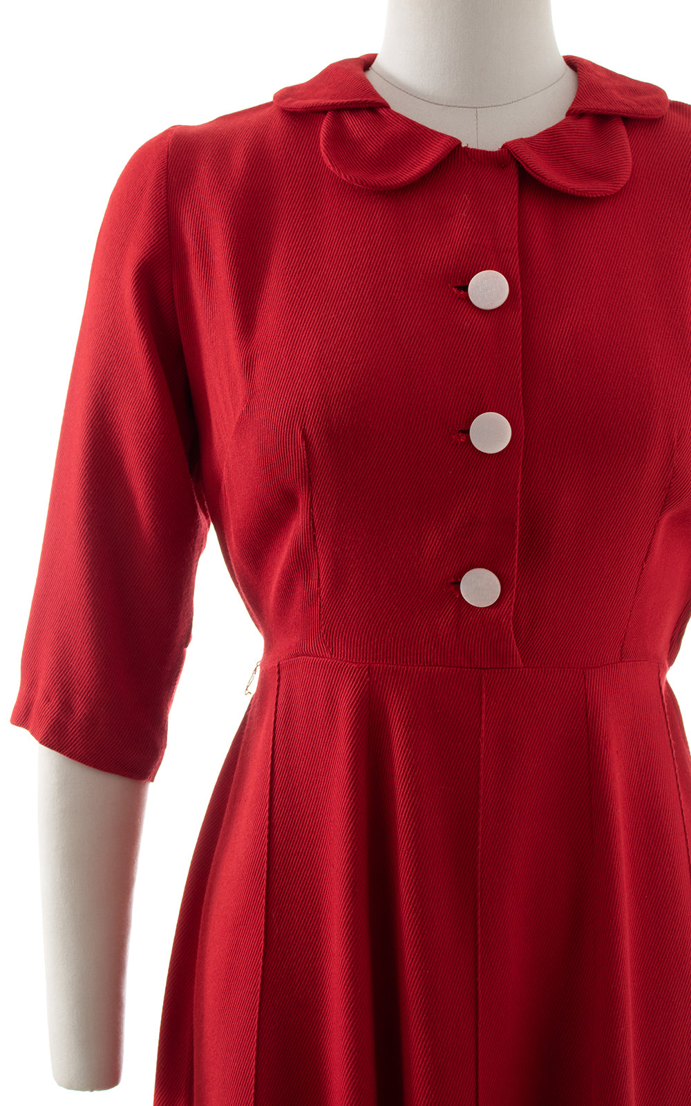 White collar red outlet dress