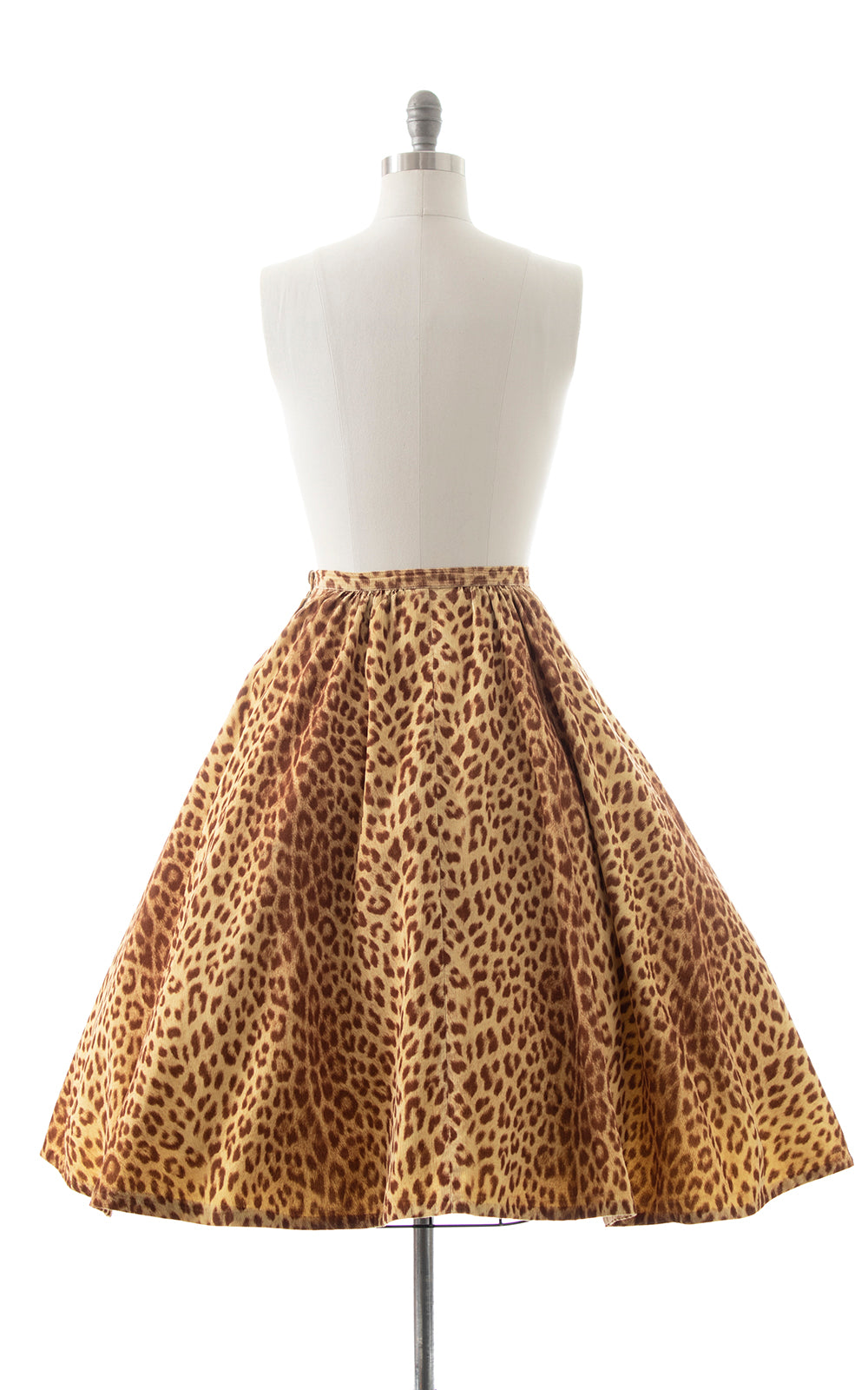 BLV x DEANNA || 1950s Leopard Print Corduroy Skirt | small