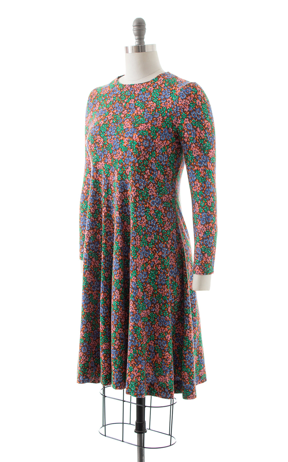 1970s DIANE VON FURSTENBERG Floral Jersey Dress | x-small/small