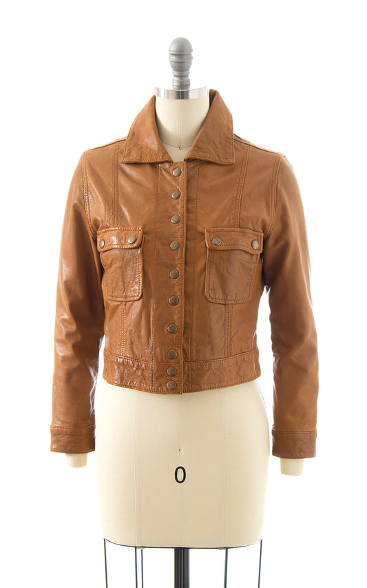 1970s MEMBER'S ONLY Cropped Leather Jacket | x-small/small