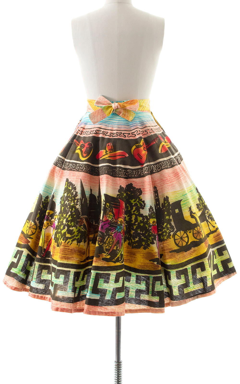 1950s Mexican Novelty Hand-Painted Circle Skirt | medium