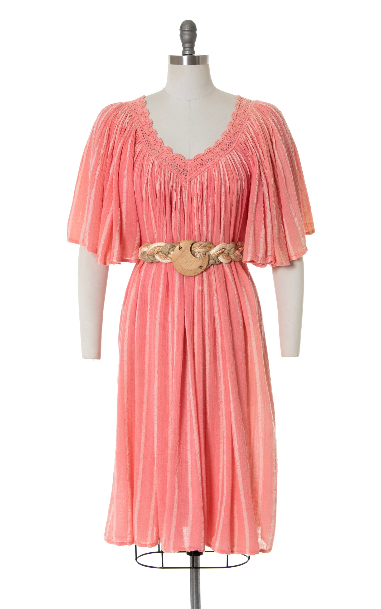 1970s Greek Cotton Gauze Trapeze Dress | x-small/small/medium/large
