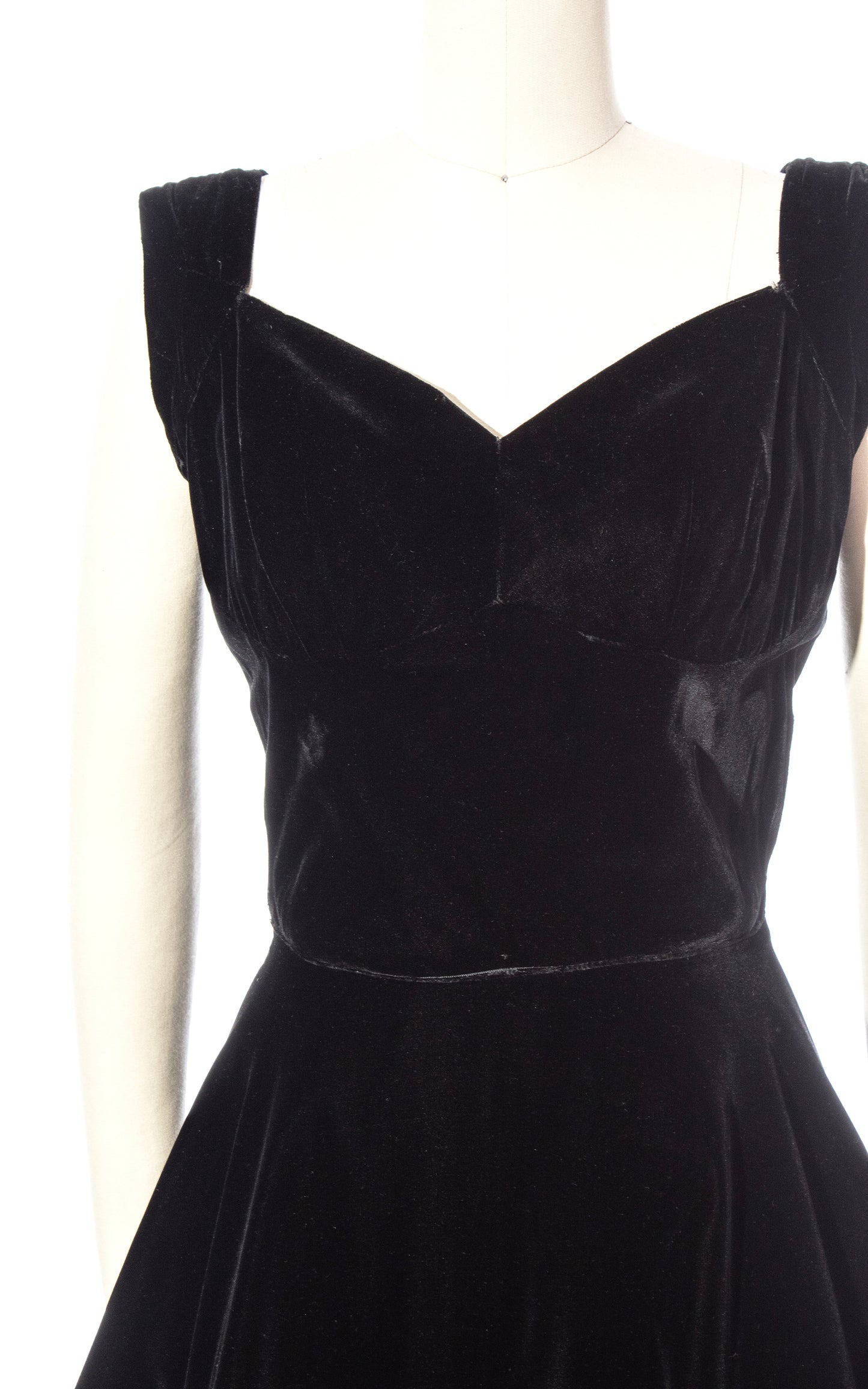 Vintage 50s 1950s Black Velvet Gown Party Dress Birthday Life Vintage