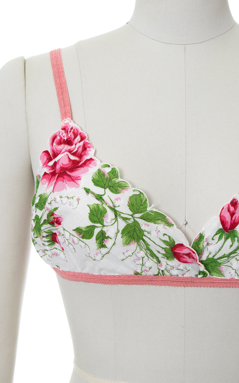 Vintage Pink Rose Hankie Bralette | x-small/small/medium