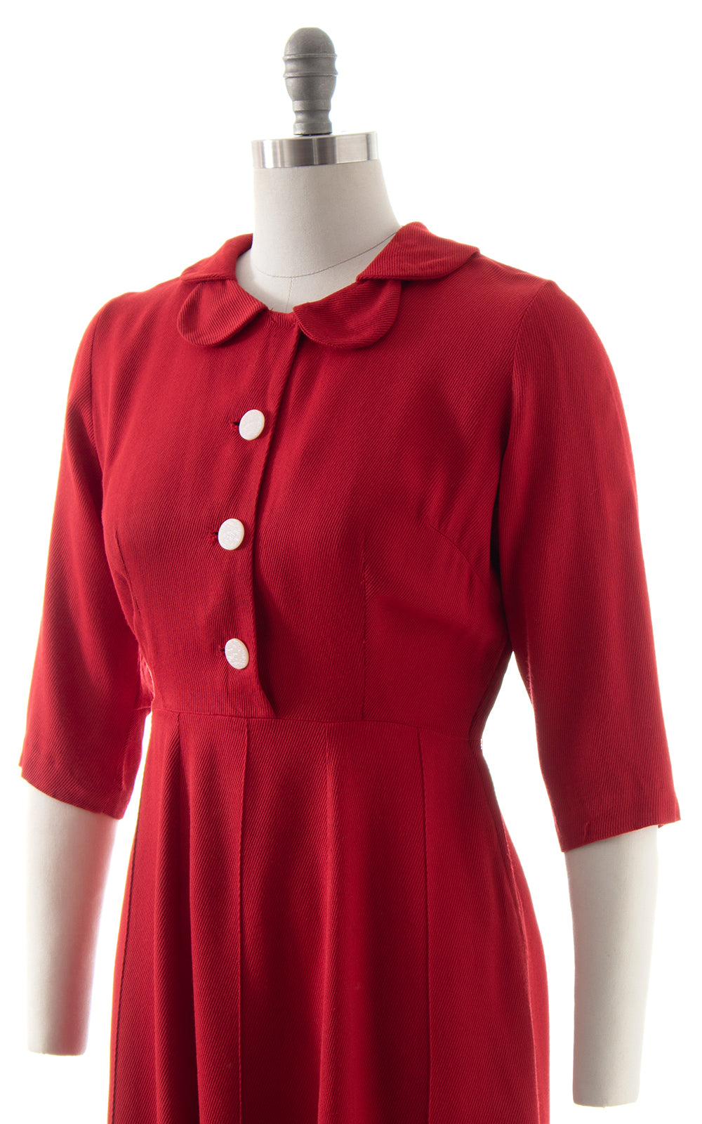 White collar red outlet dress