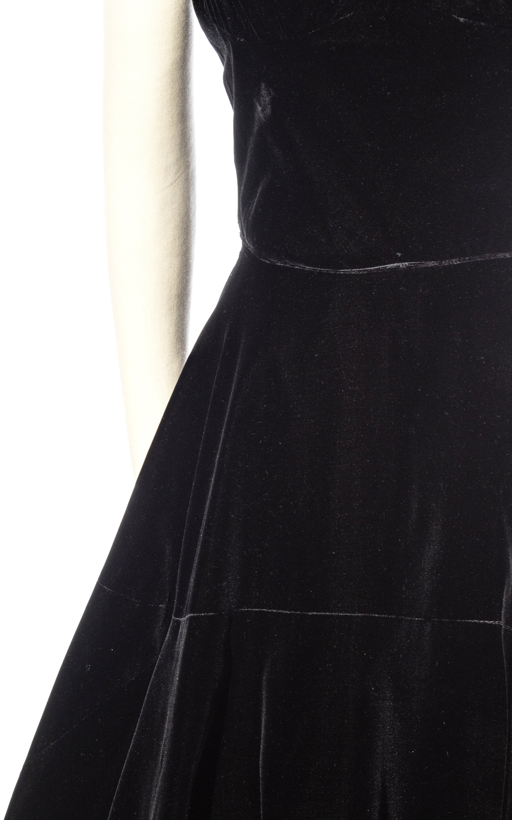 Vintage 50s 1950s Black Velvet Gown Party Dress Birthday Life Vintage