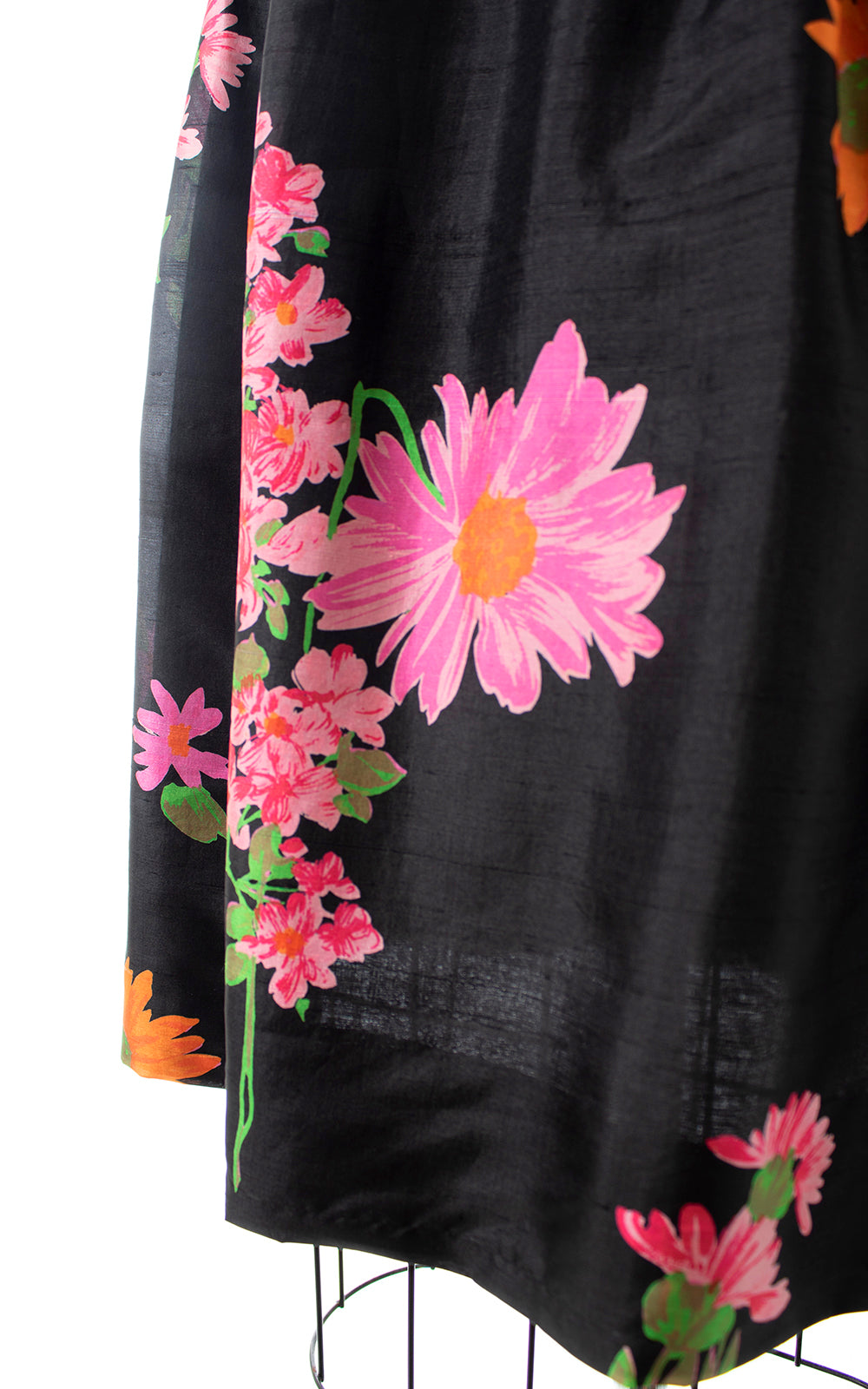 1960s Floral Silk Party Dress | medium