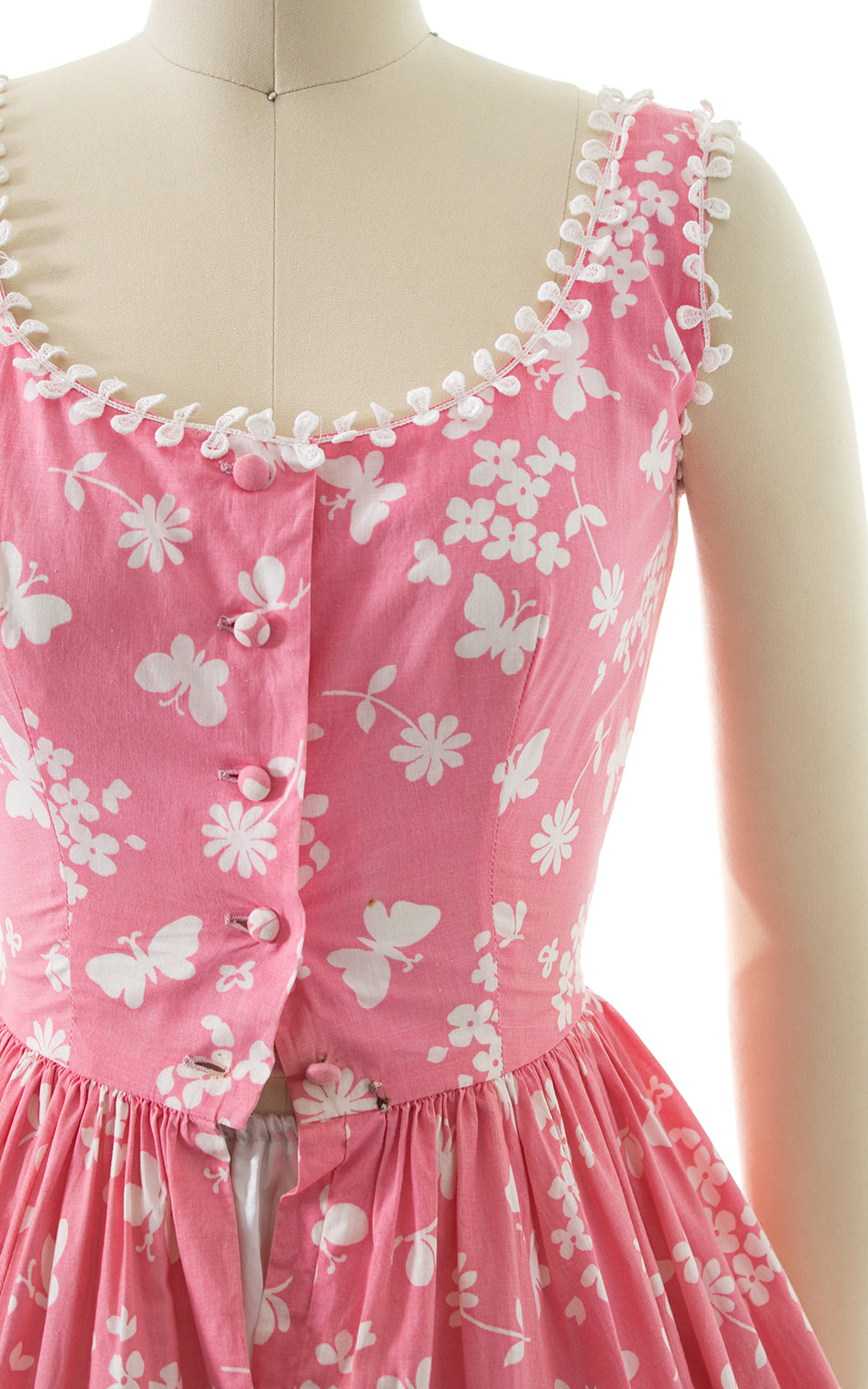 1950s Lanz Butterfly Novelty Print Shirtwaist Sundress