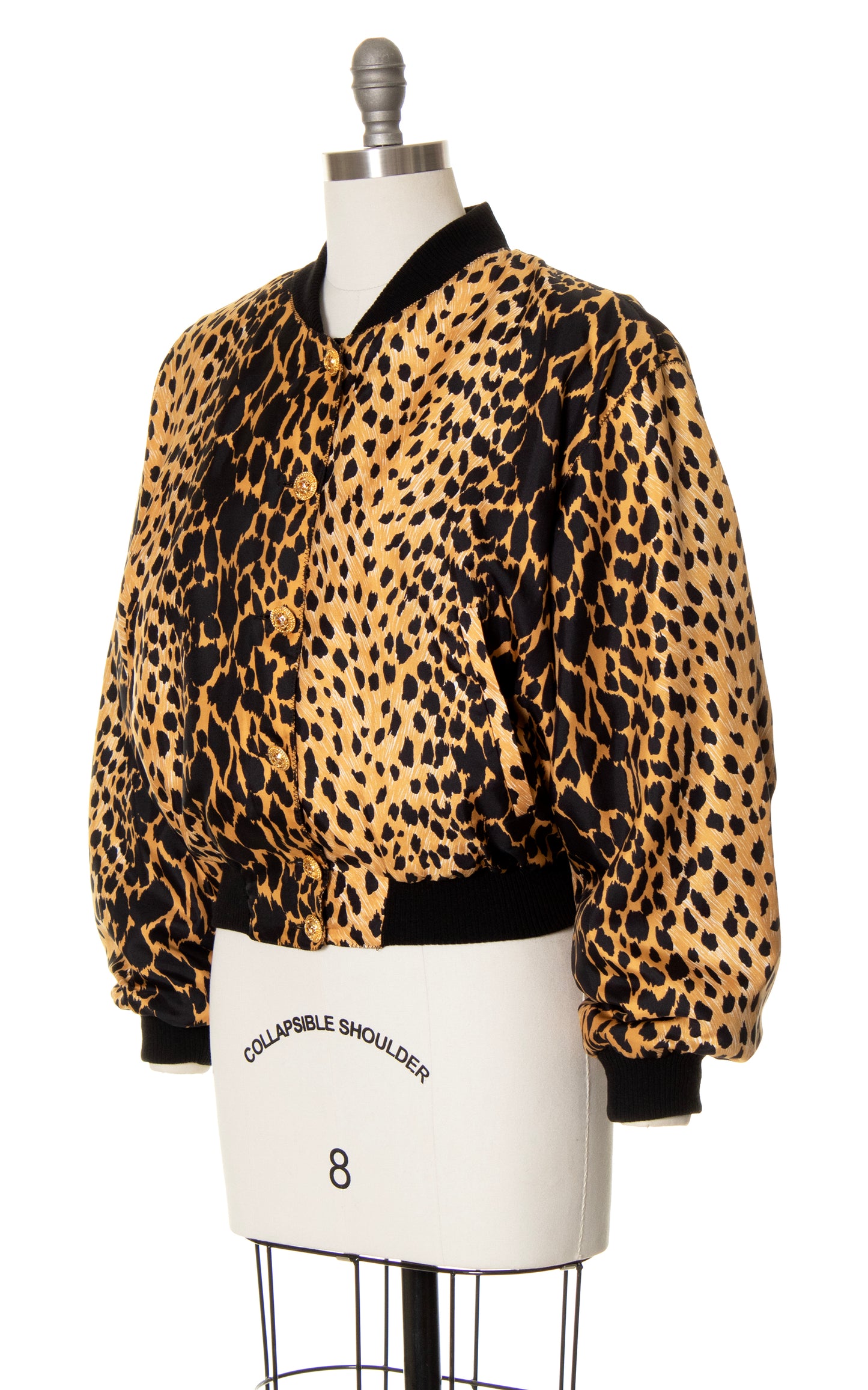 1980s Silk Leopard Print Bomber Jacket | medium/large
